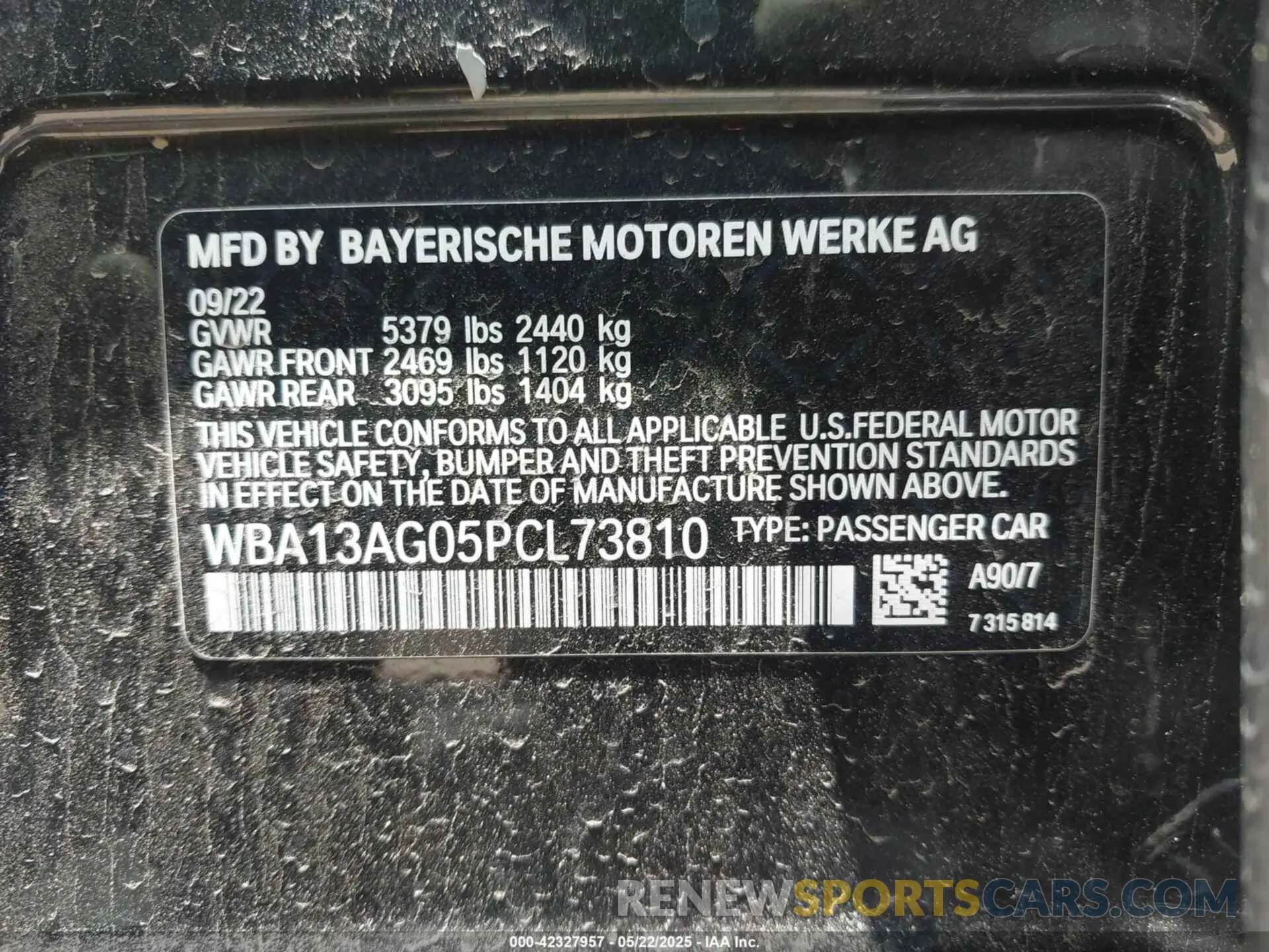 9 fotografías del automóvil dañado WBA13AG05PCL73810 BMW 530E 2023