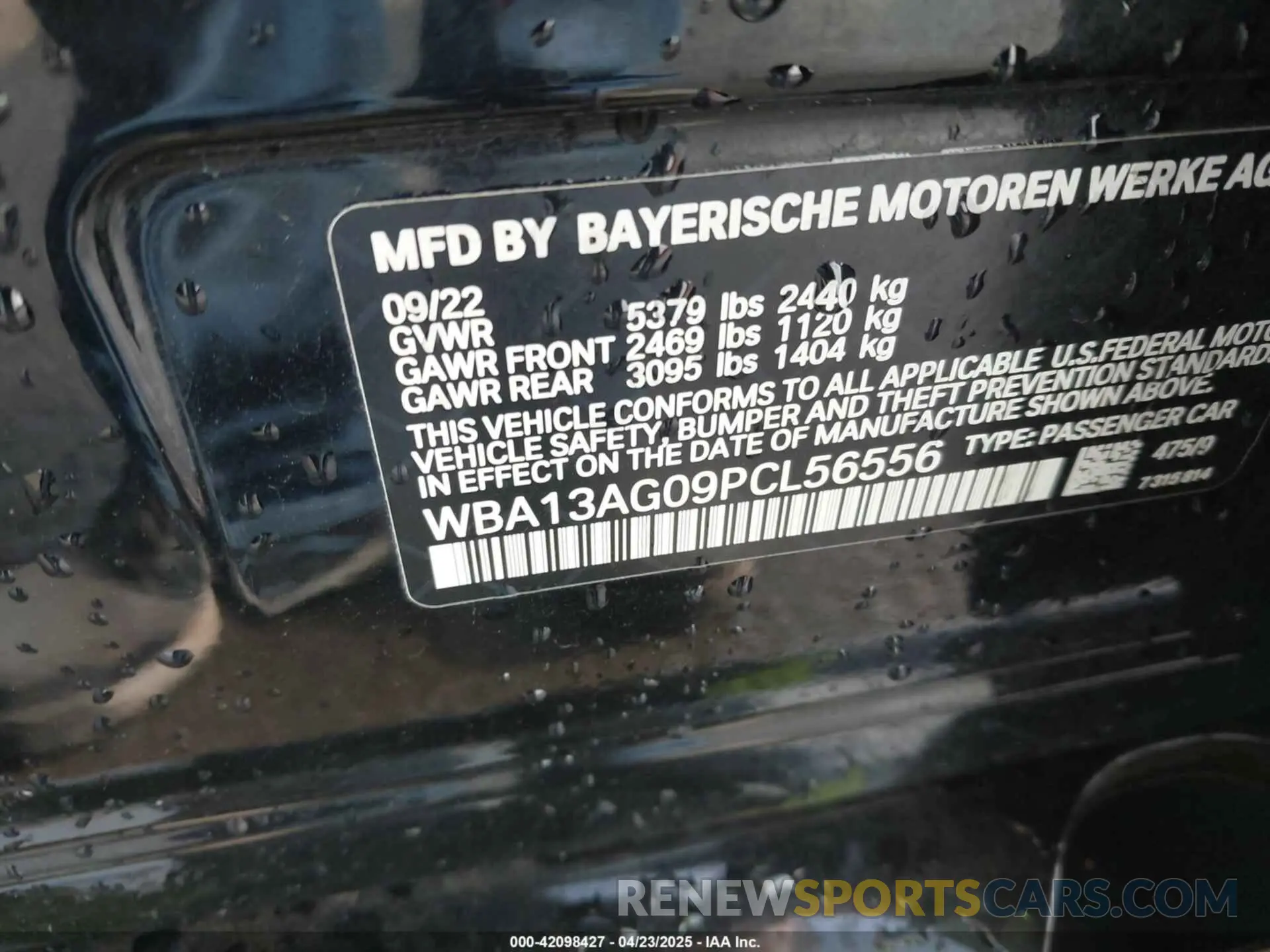 9 fotografías del automóvil dañado WBA13AG09PCL56556 BMW 530E 2023