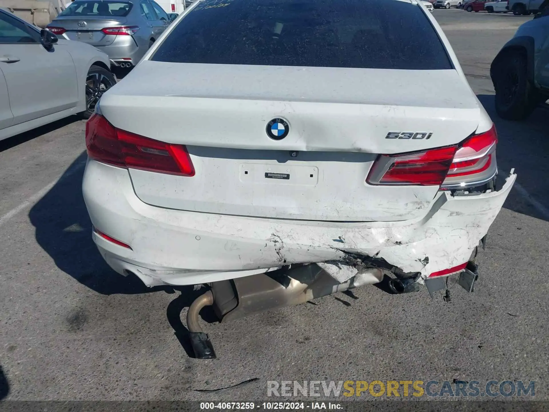 6 fotografías del automóvil dañado WBAJA5C53KBX87360 BMW 530I 2019