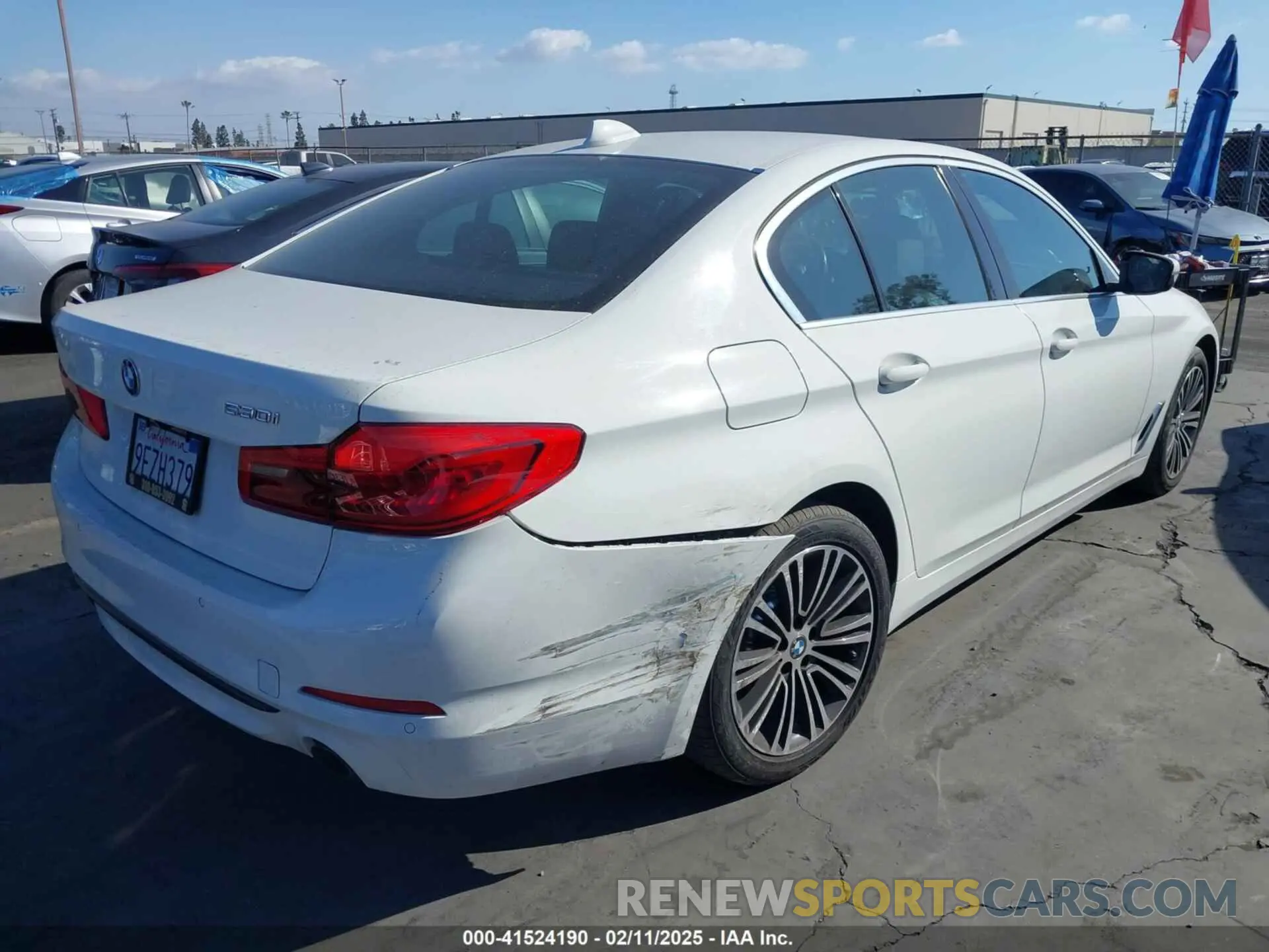 4 fotografías del automóvil dañado WBAJA5C53KWW48516 BMW 530I 2019
