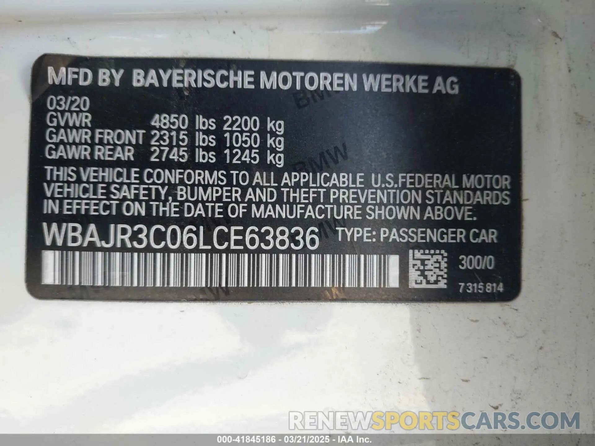 9 fotografías del automóvil dañado WBAJR3C06LCE63836 BMW 530I 2020