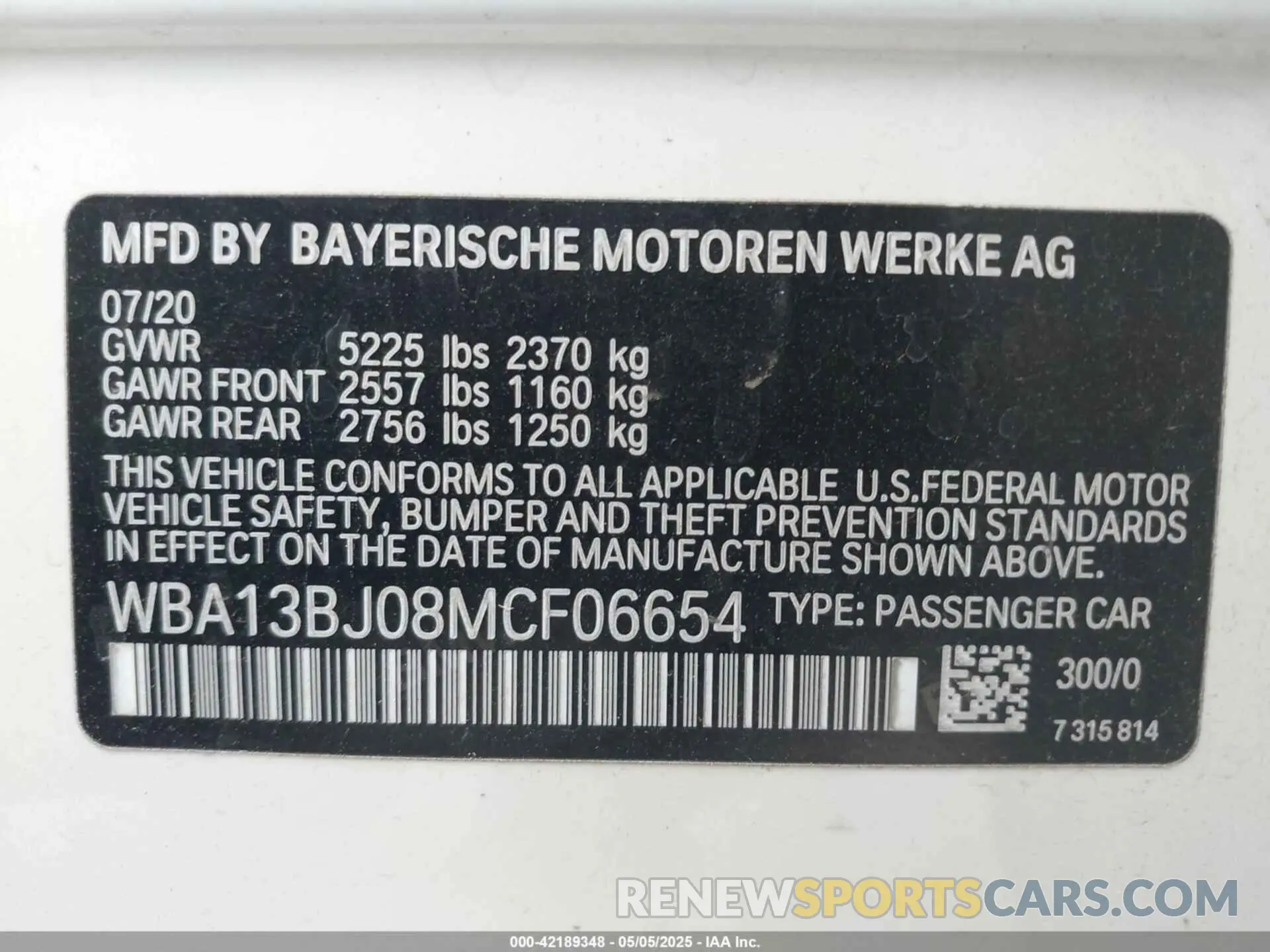 9 fotografías del automóvil dañado WBA13BJ08MCF06654 BMW 530I 2021
