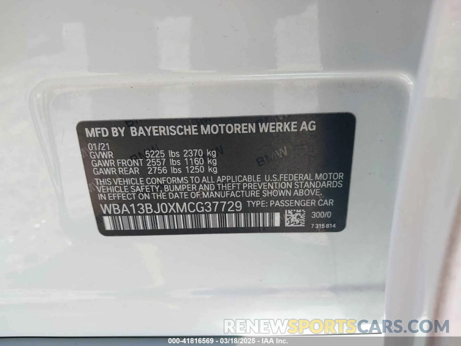 9 fotografías del automóvil dañado WBA13BJ0XMCG37729 BMW 530I 2021
