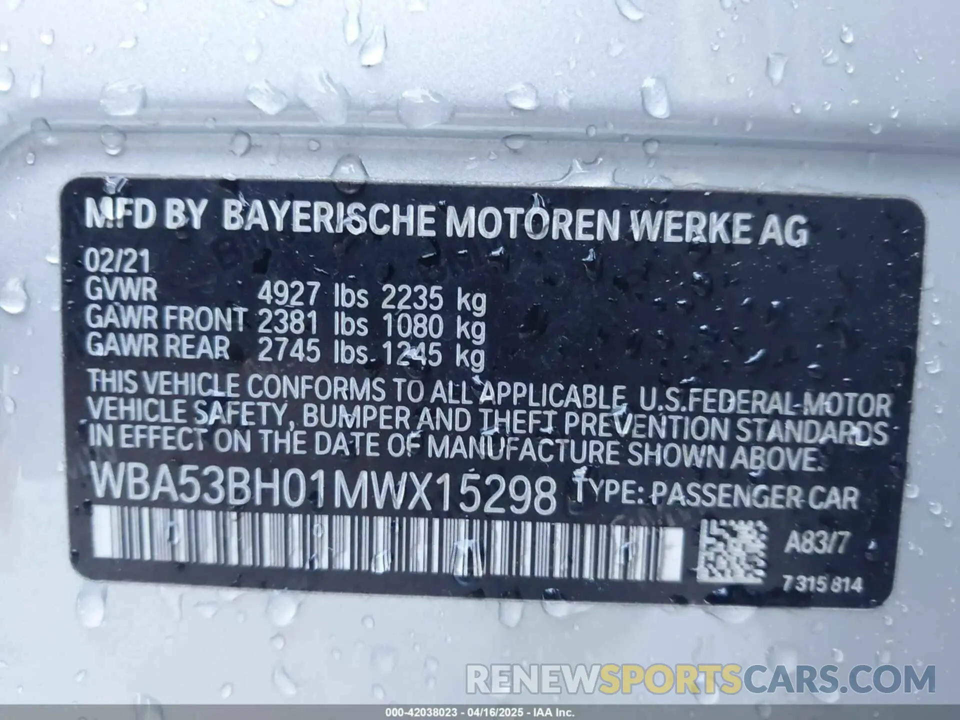 9 fotografías del automóvil dañado WBA53BH01MWX15298 BMW 530I 2021