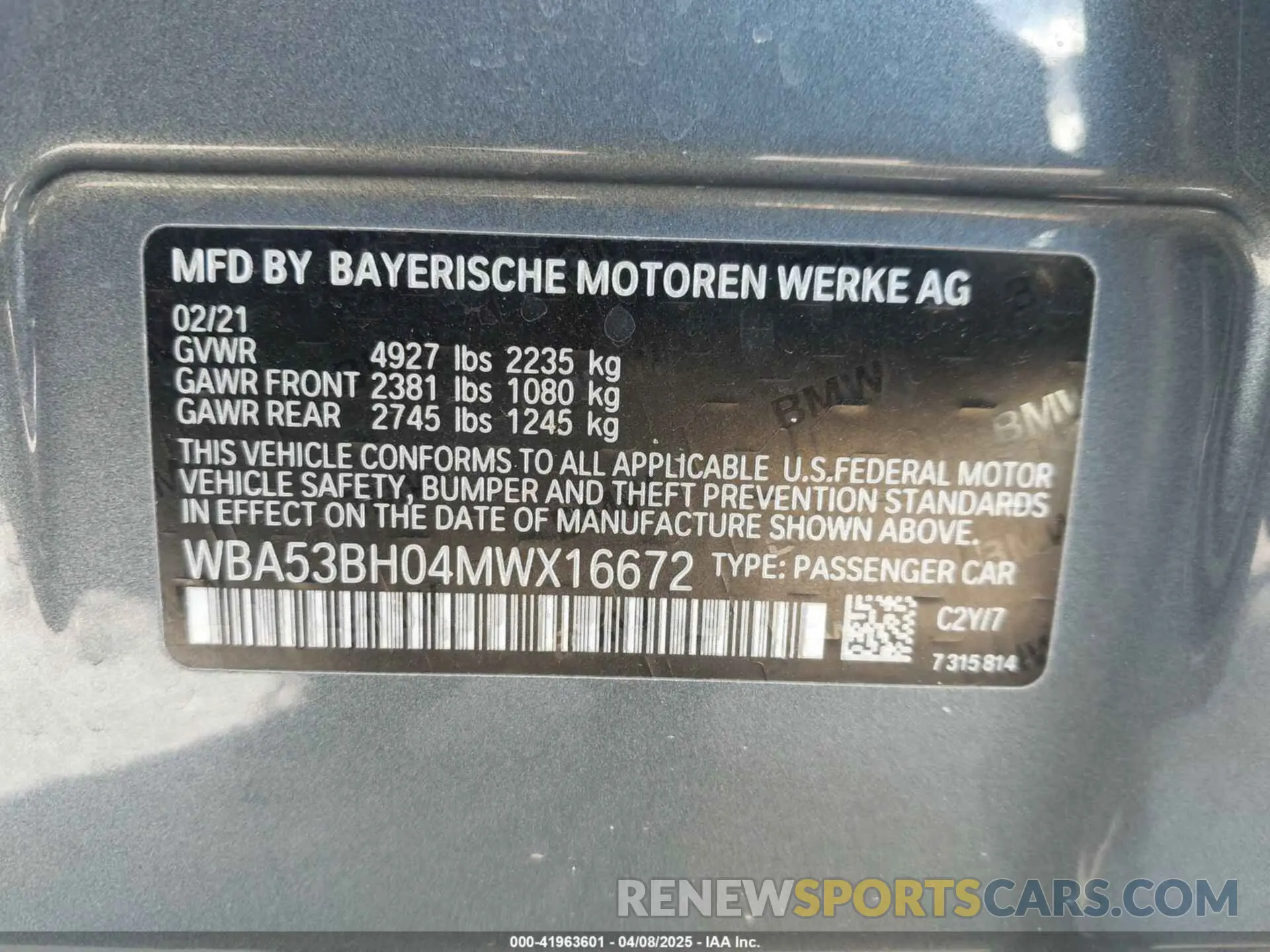 9 fotografías del automóvil dañado WBA53BH04MWX16672 BMW 530I 2021