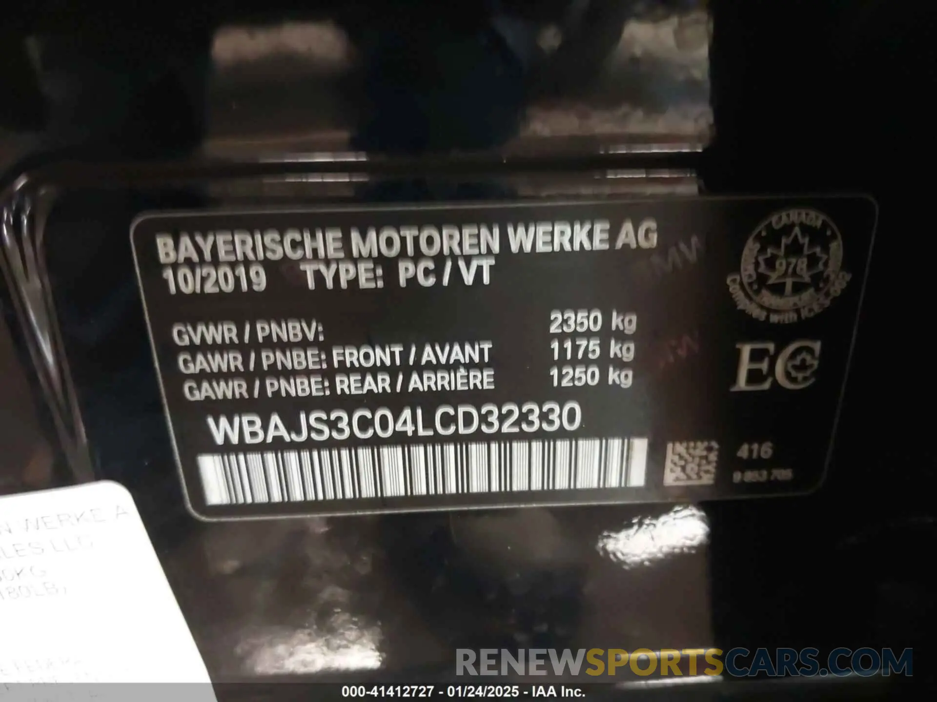 9 fotografías del automóvil dañado WBAJS3C04LCD32330 BMW 540I 2020