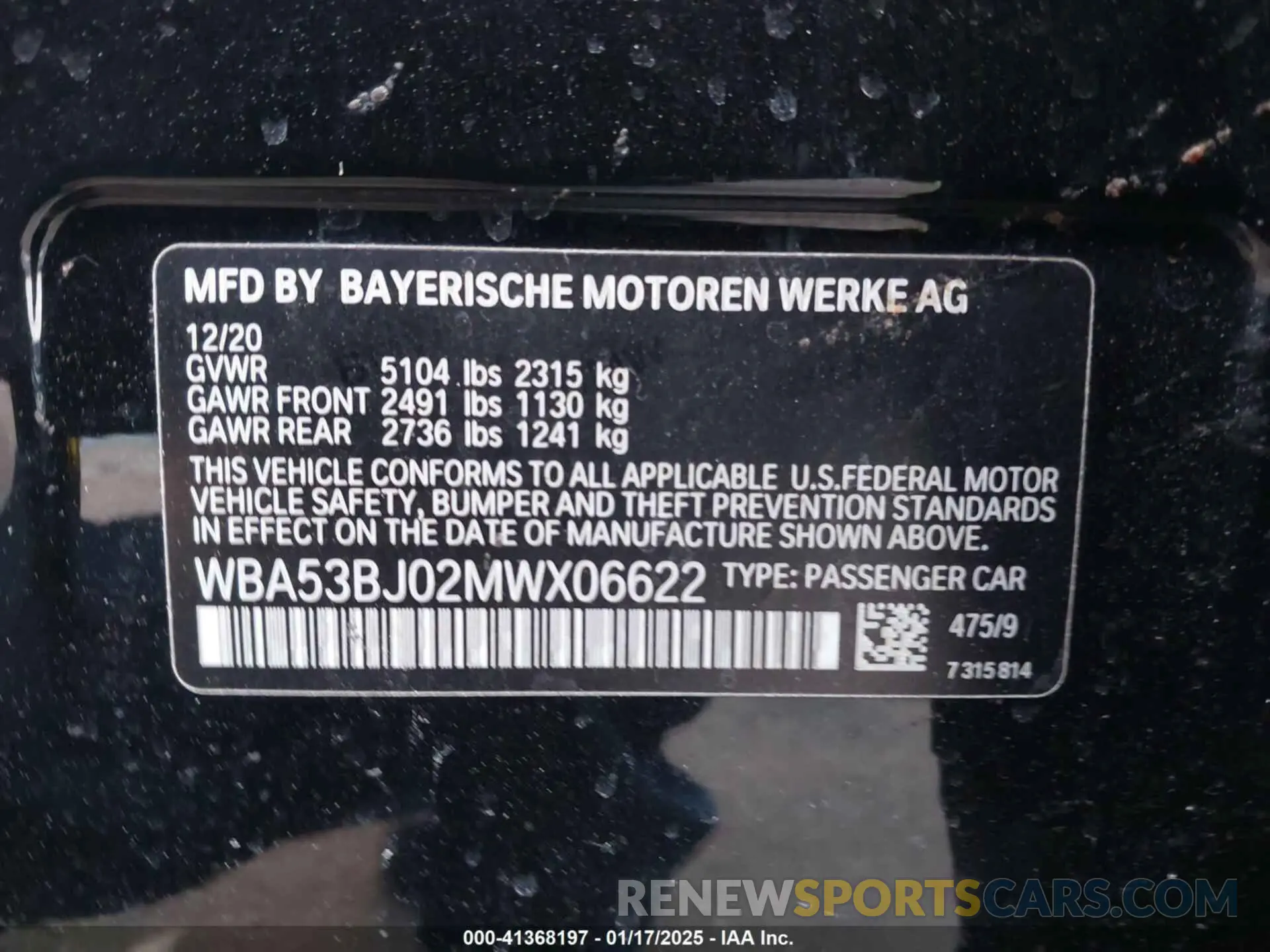 9 fotografías del automóvil dañado WBA53BJ02MWX06622 BMW 540I 2021