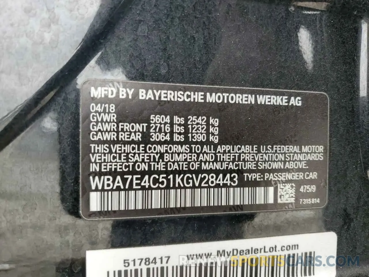 13 fotografías del automóvil dañado WBA7E4C51KGV28443 BMW 7 SERIES 2019