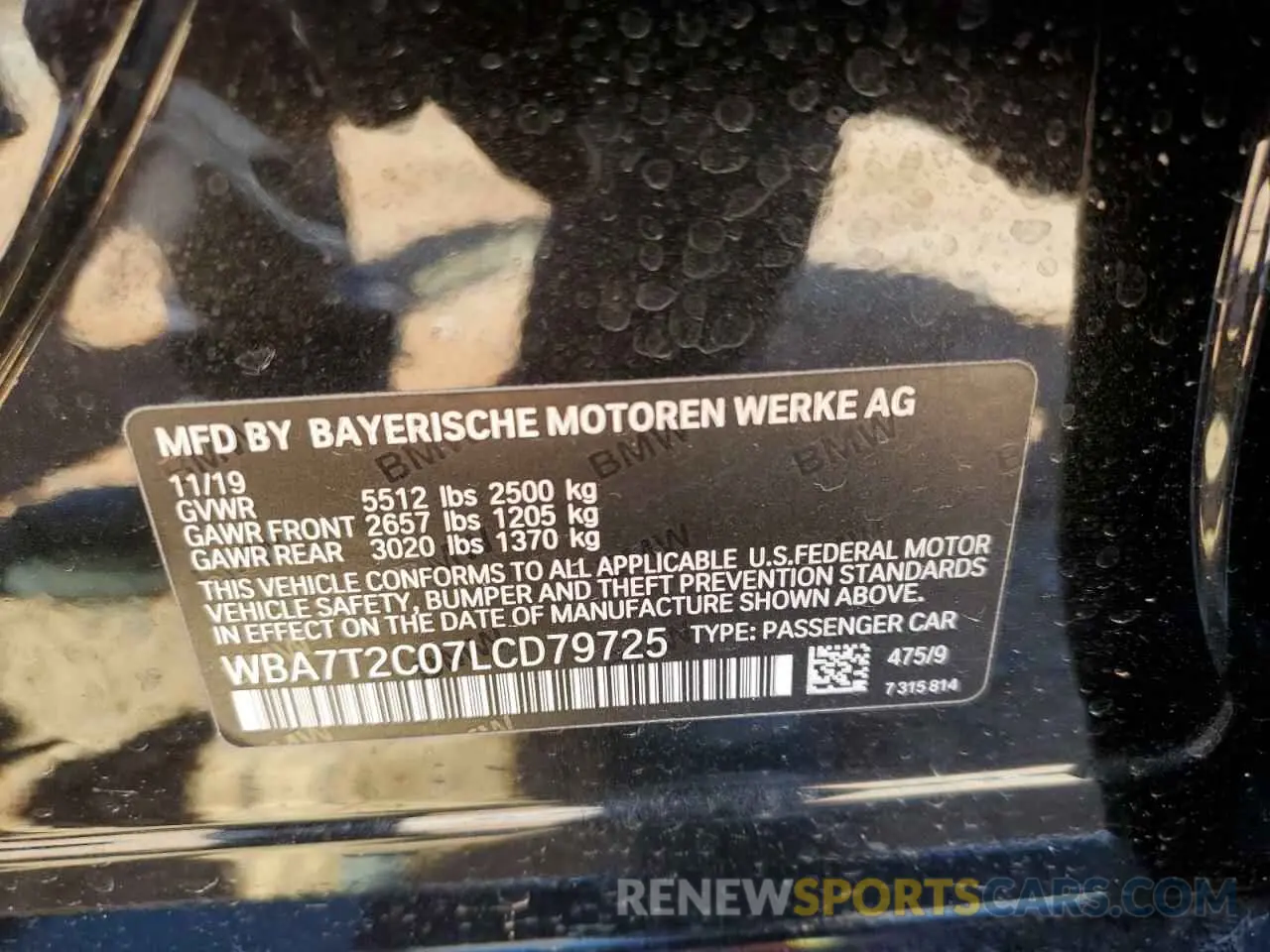 14 fotografías del automóvil dañado WBA7T2C07LCD79725 BMW 7 SERIES 2020