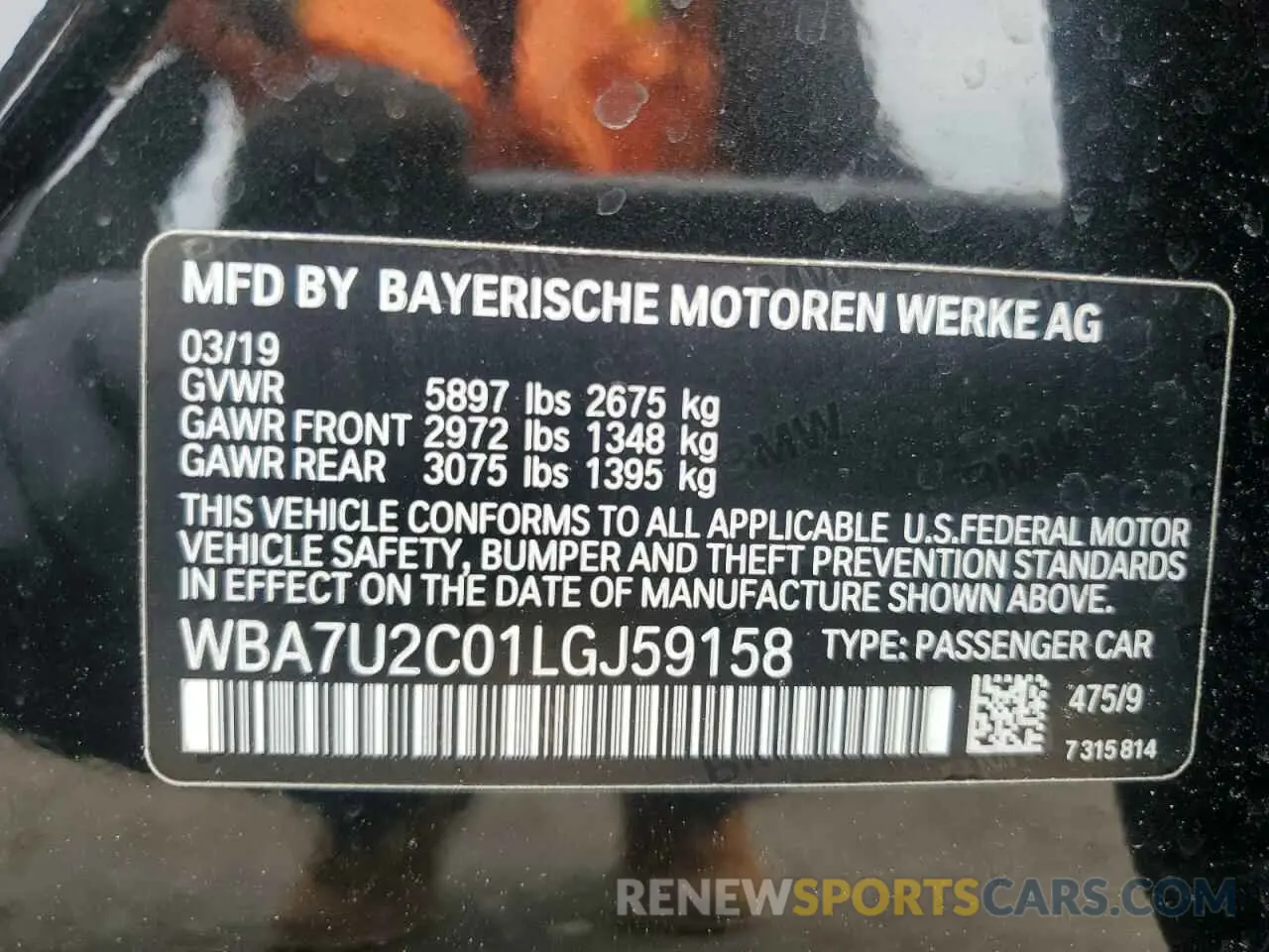 12 fotografías del automóvil dañado WBA7U2C01LGJ59158 BMW 7 SERIES 2020