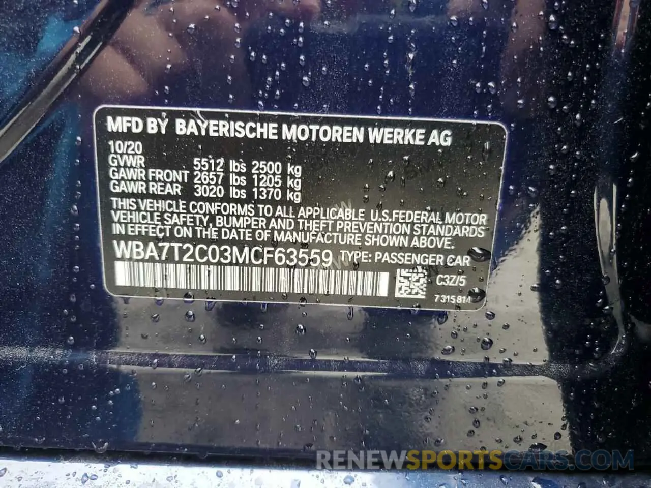12 fotografías del automóvil dañado WBA7T2C03MCF63559 BMW 7 SERIES 2021