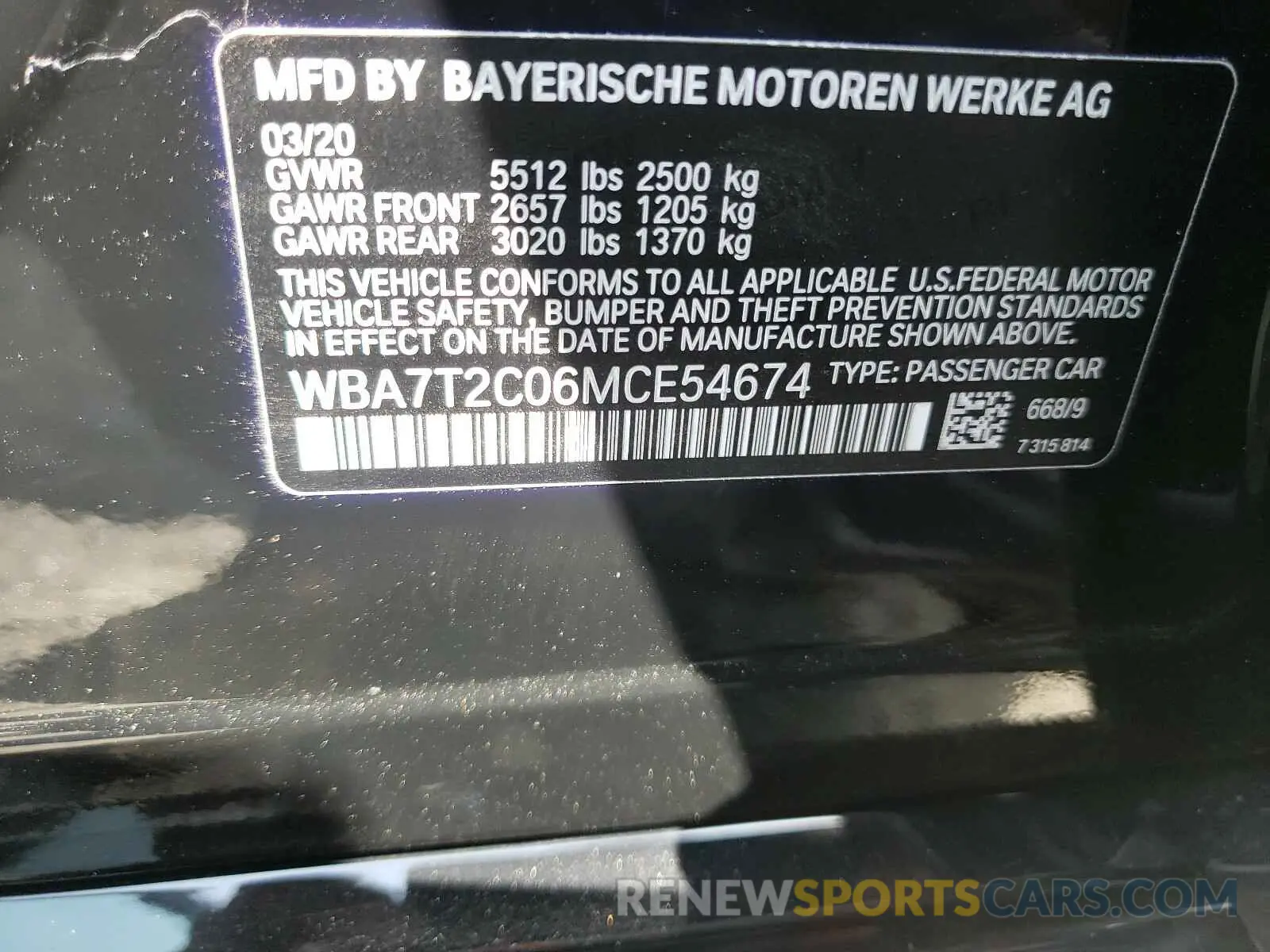 10 fotografías del automóvil dañado WBA7T2C06MCE54674 BMW 7 SERIES 2021