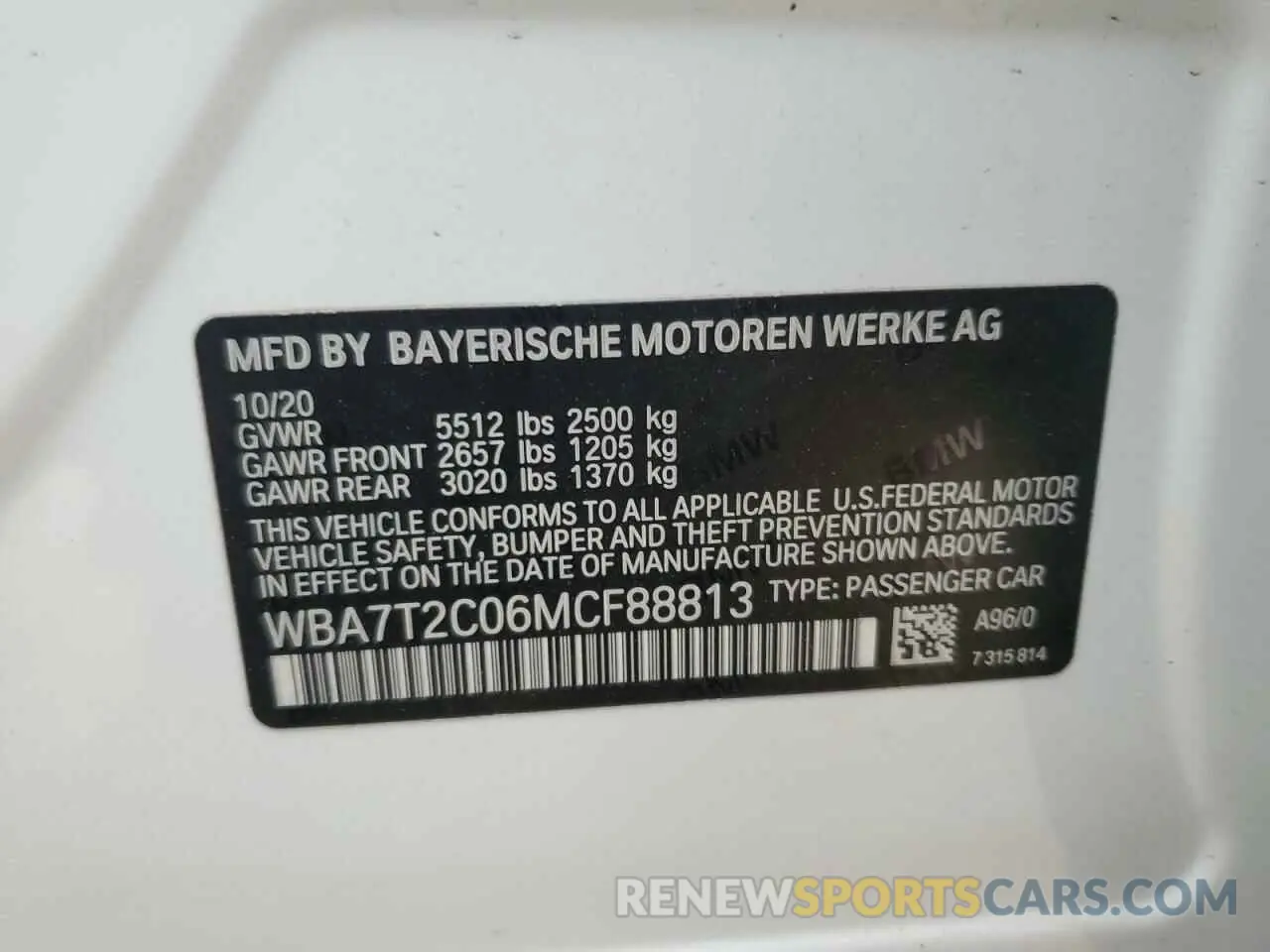 12 fotografías del automóvil dañado WBA7T2C06MCF88813 BMW 7 SERIES 2021