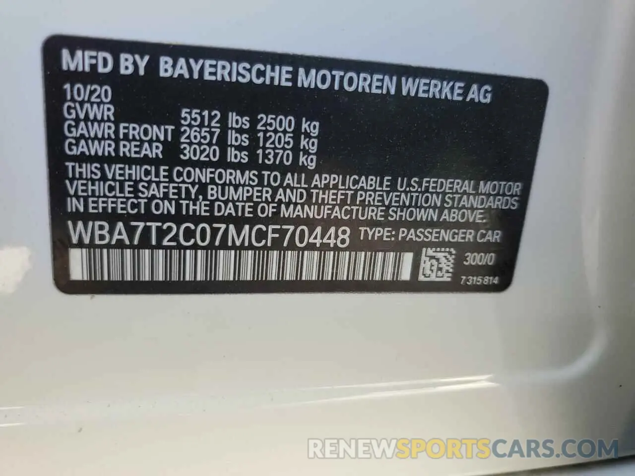 13 fotografías del automóvil dañado WBA7T2C07MCF70448 BMW 7 SERIES 2021