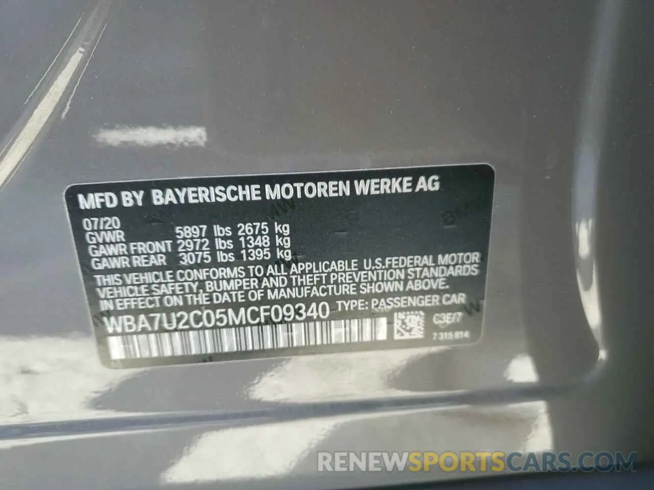 12 fotografías del automóvil dañado WBA7U2C05MCF09340 BMW 7 SERIES 2021