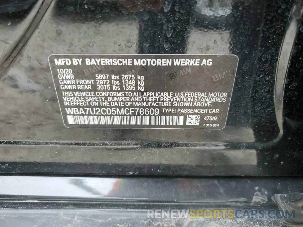 14 fotografías del automóvil dañado WBA7U2C05MCF78609 BMW 7 SERIES 2021