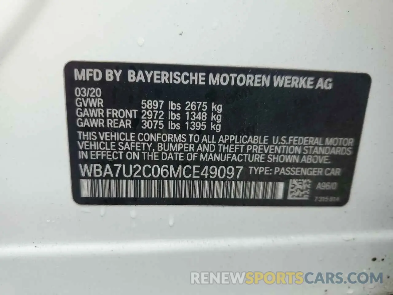 13 fotografías del automóvil dañado WBA7U2C06MCE49097 BMW 7 SERIES 2021