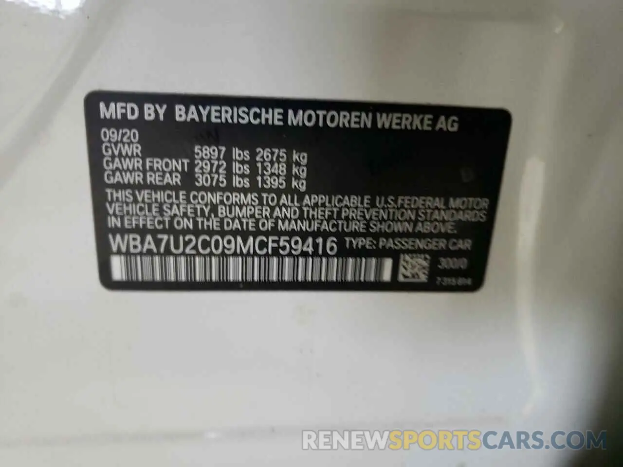 13 fotografías del automóvil dañado WBA7U2C09MCF59416 BMW 7 SERIES 2021