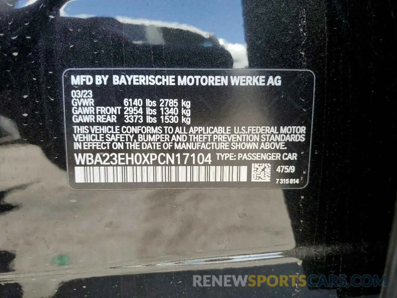 12 fotografías del automóvil dañado WBA23EH0XPCN17104 BMW 7 SERIES 2023