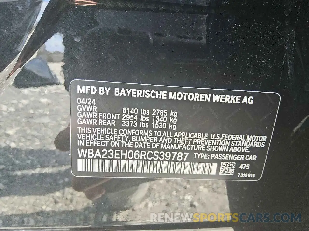 12 fotografías del automóvil dañado WBA23EH06RCS39787 BMW 7 SERIES 2024