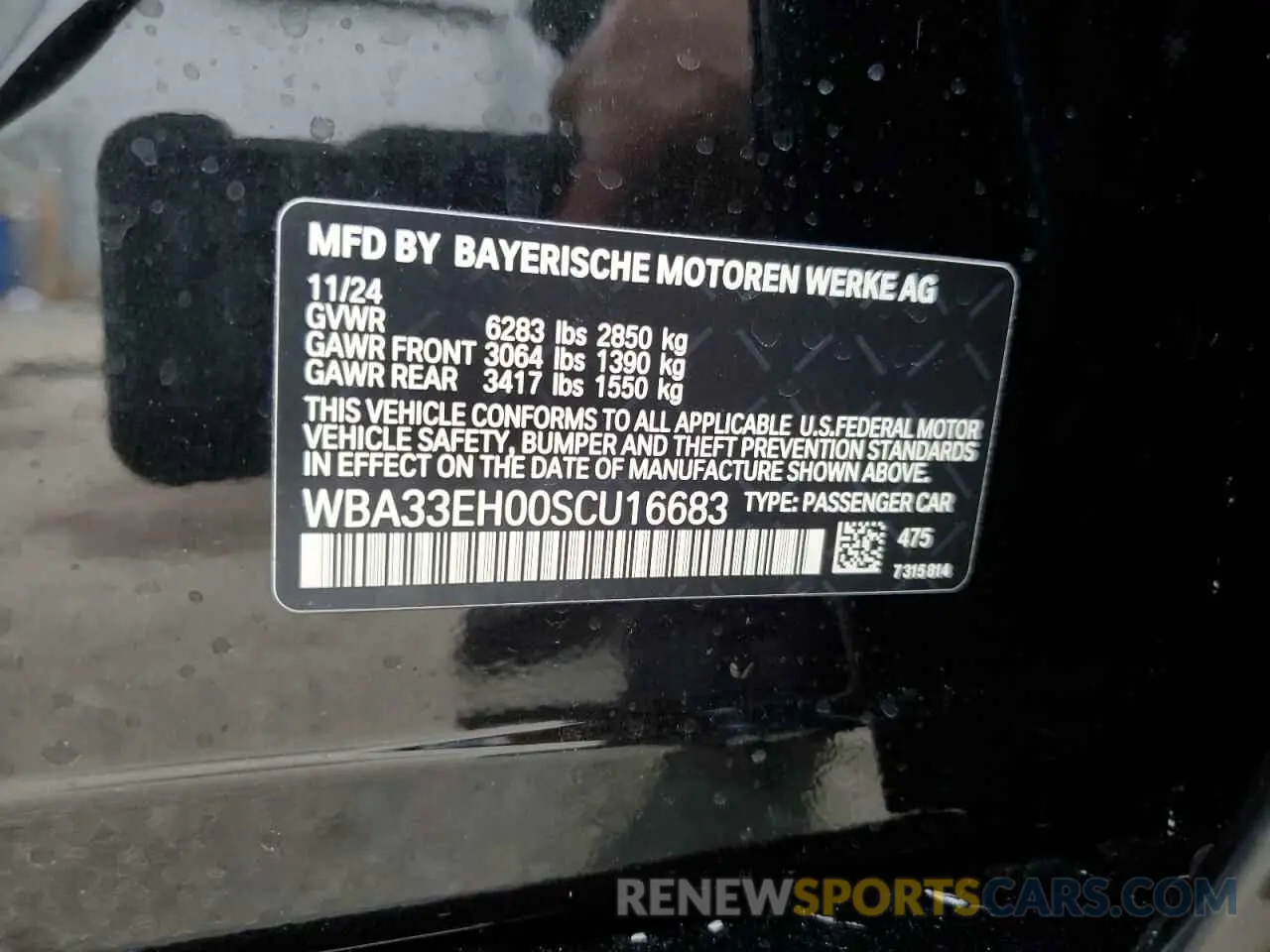 13 fotografías del automóvil dañado WBA33EH00SCU16683 BMW 7 SERIES 2025