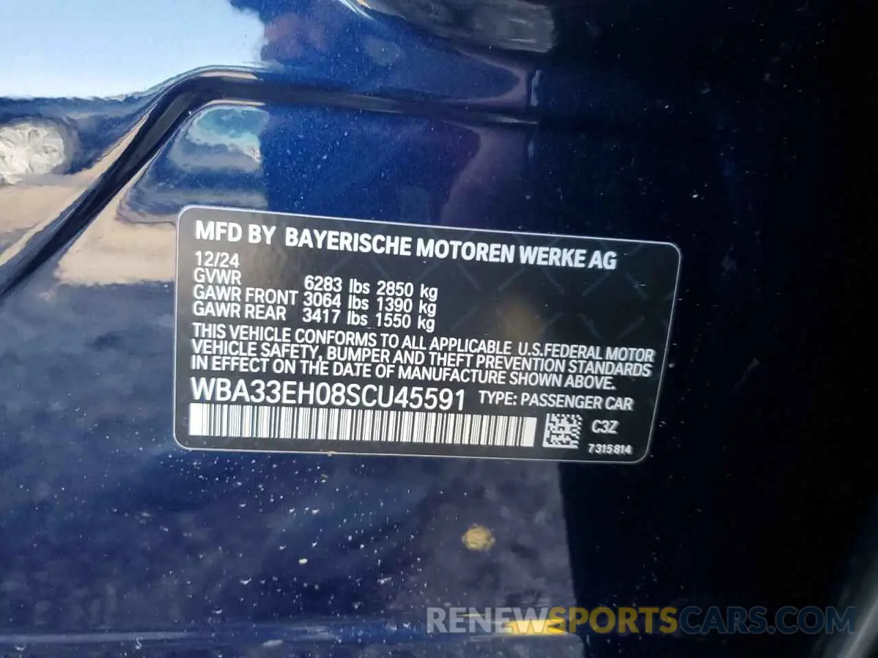 12 fotografías del automóvil dañado WBA33EH08SCU45591 BMW 7 SERIES 2025