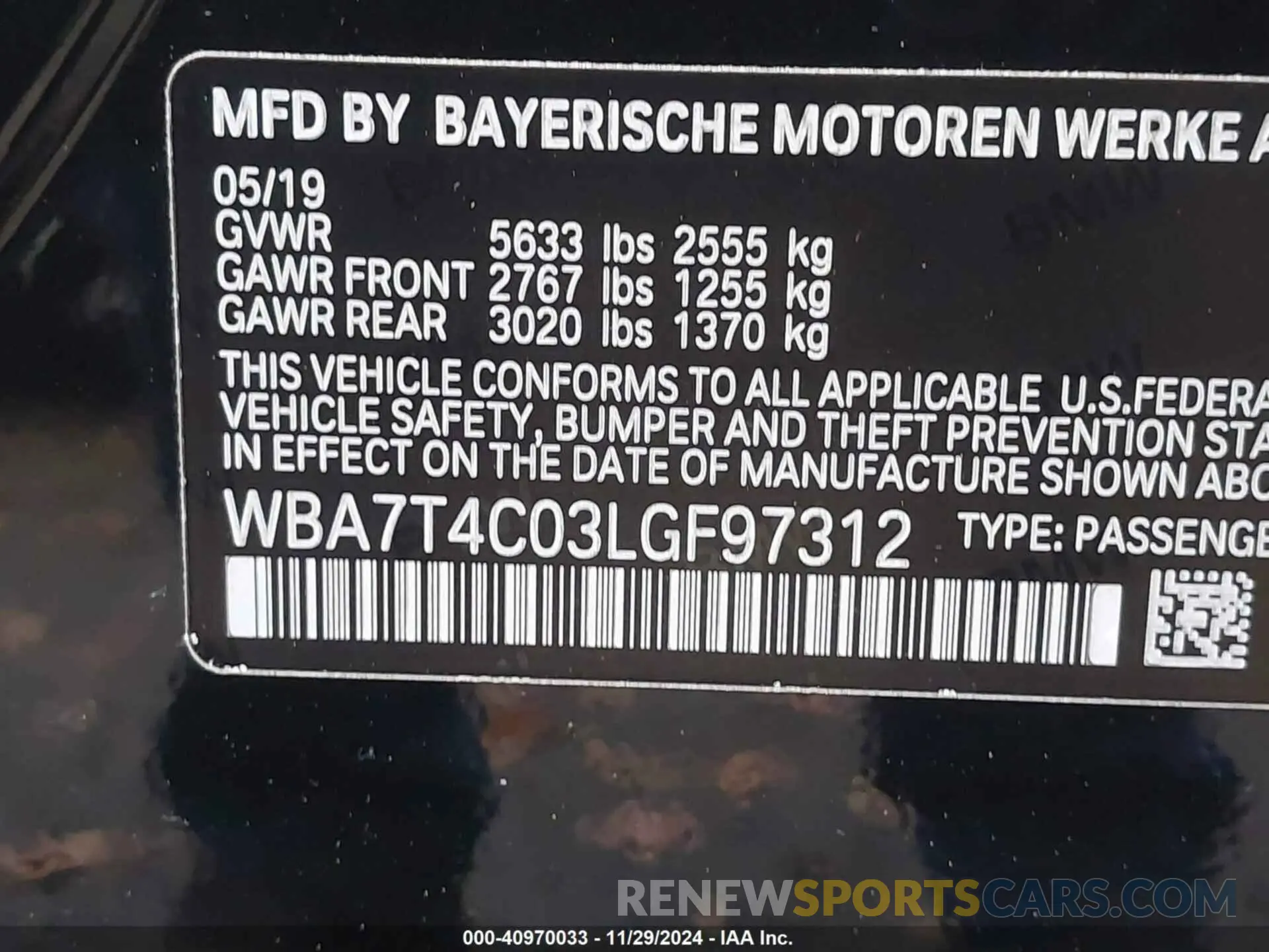 9 fotografías del automóvil dañado WBA7T4C03LGF97312 BMW 740I 2020