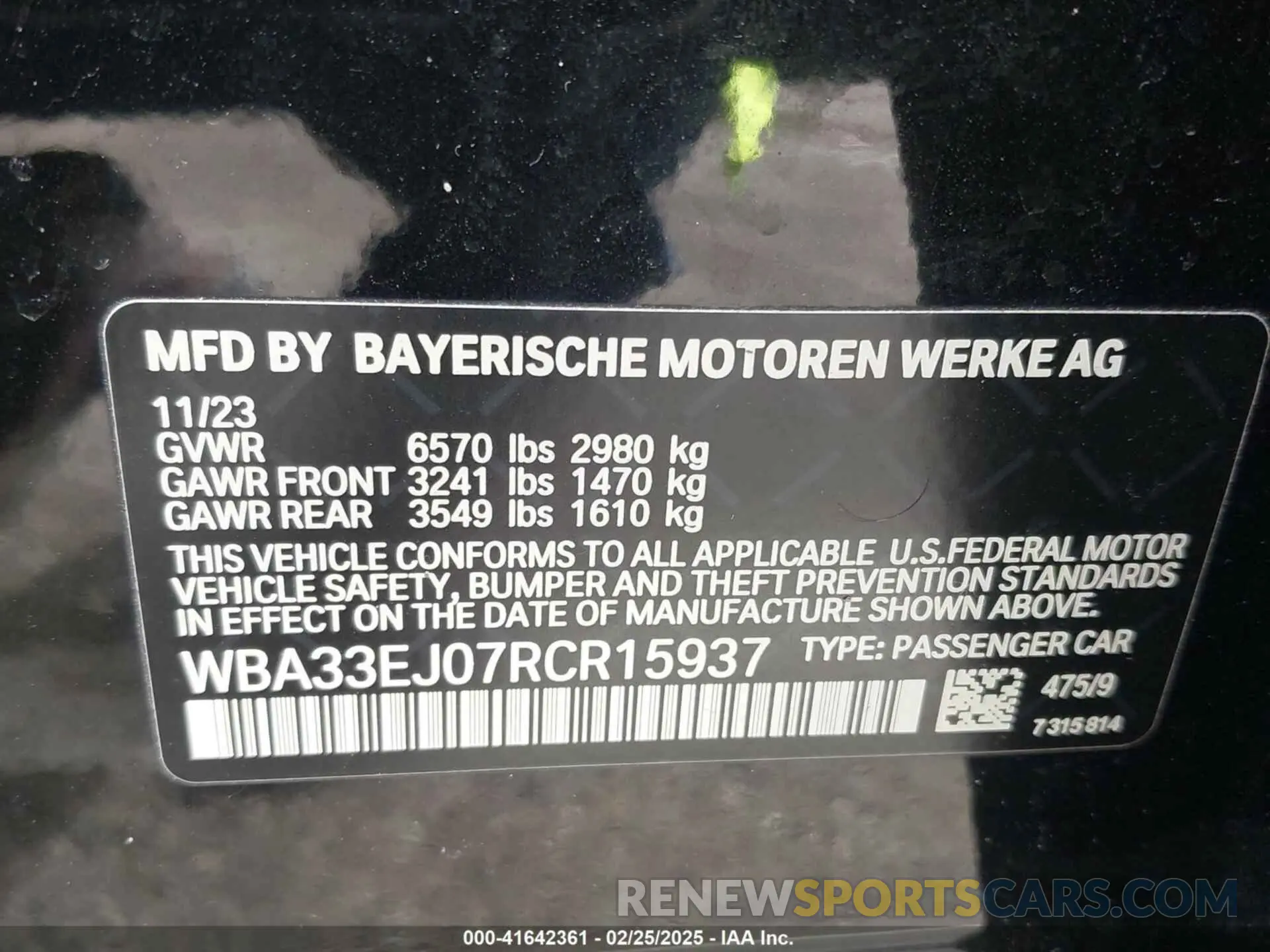 9 fotografías del automóvil dañado WBA33EJ07RCR15937 BMW 760 2024