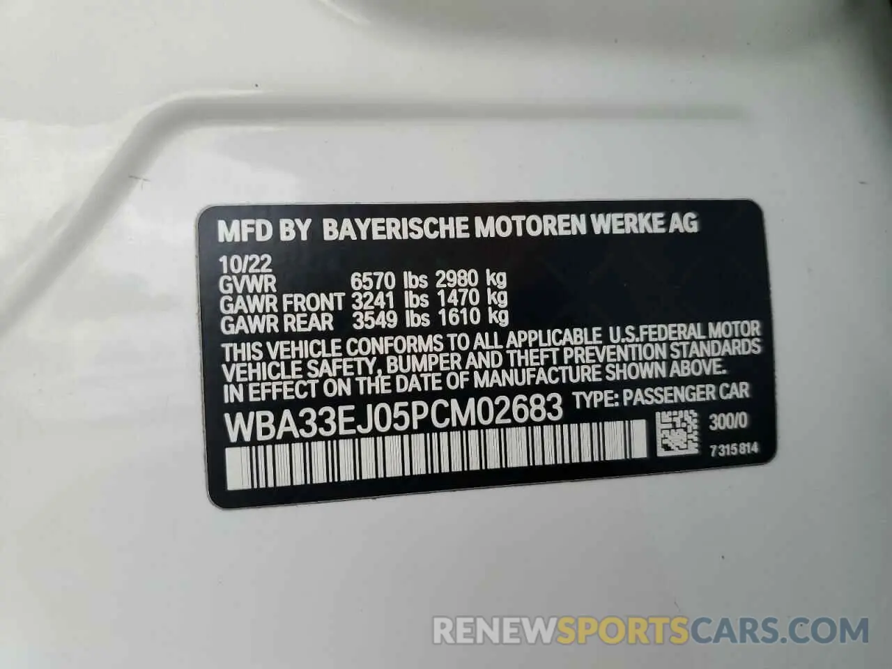 12 fotografías del automóvil dañado WBA33EJ05PCM02683 BMW 760 XI 2023