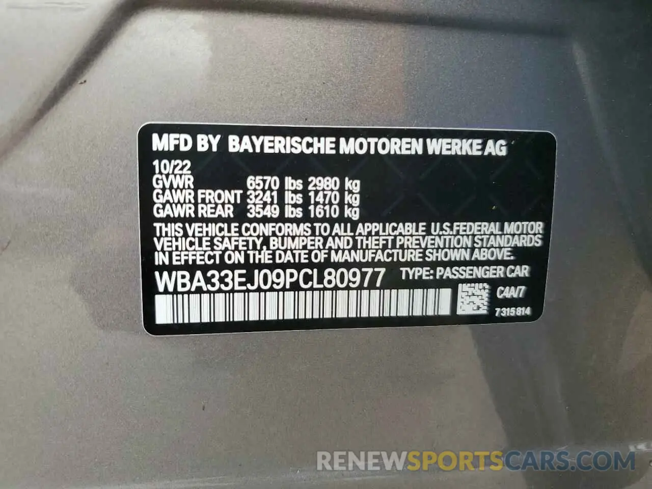 13 fotografías del automóvil dañado WBA33EJ09PCL80977 BMW 760 XI 2023