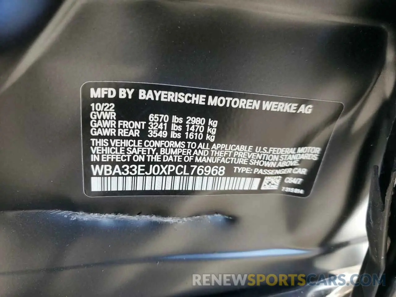 12 fotografías del automóvil dañado WBA33EJ0XPCL76968 BMW 760 XI 2023