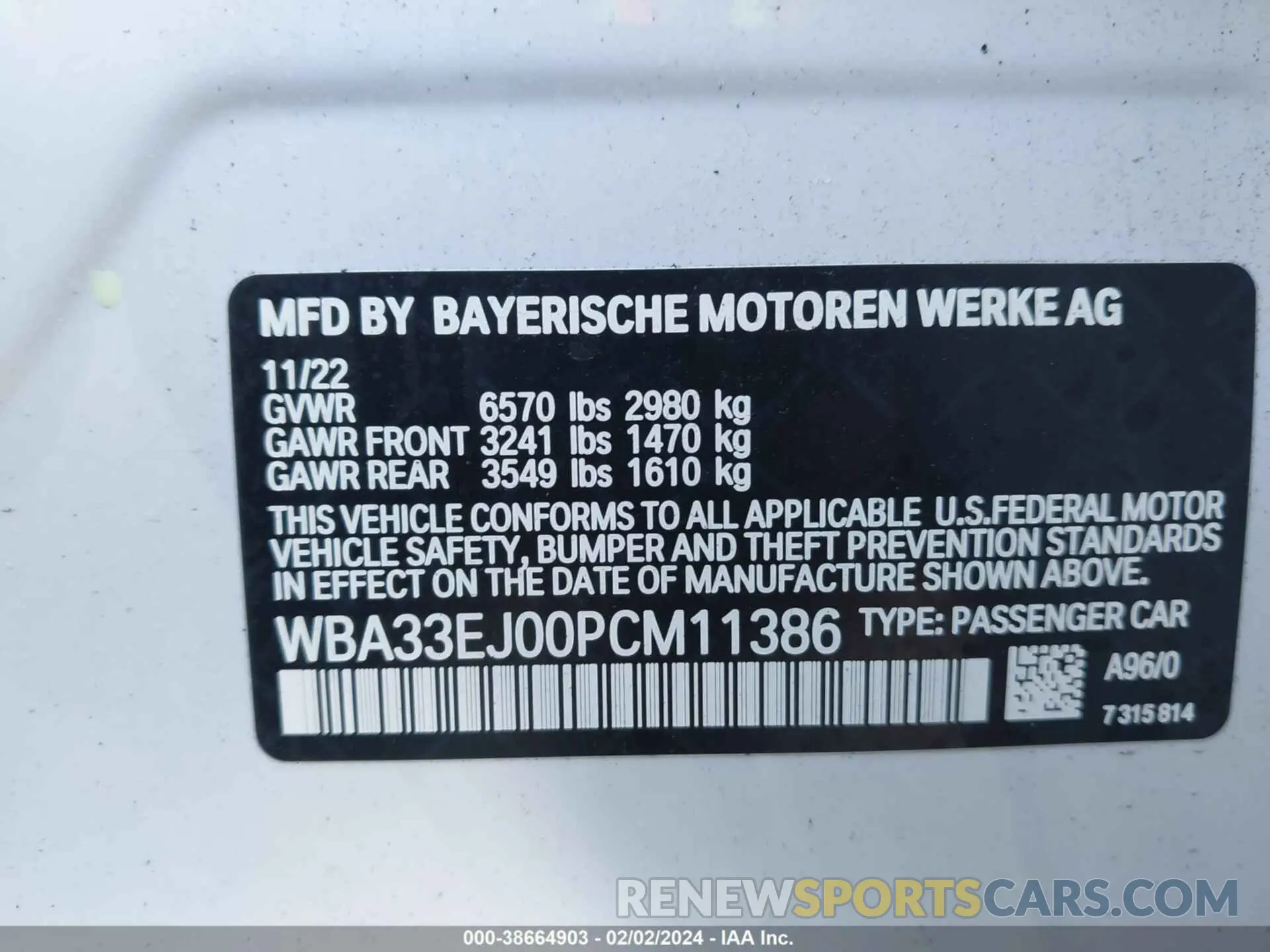9 fotografías del automóvil dañado WBA33EJ00PCM11386 BMW 760I 2023