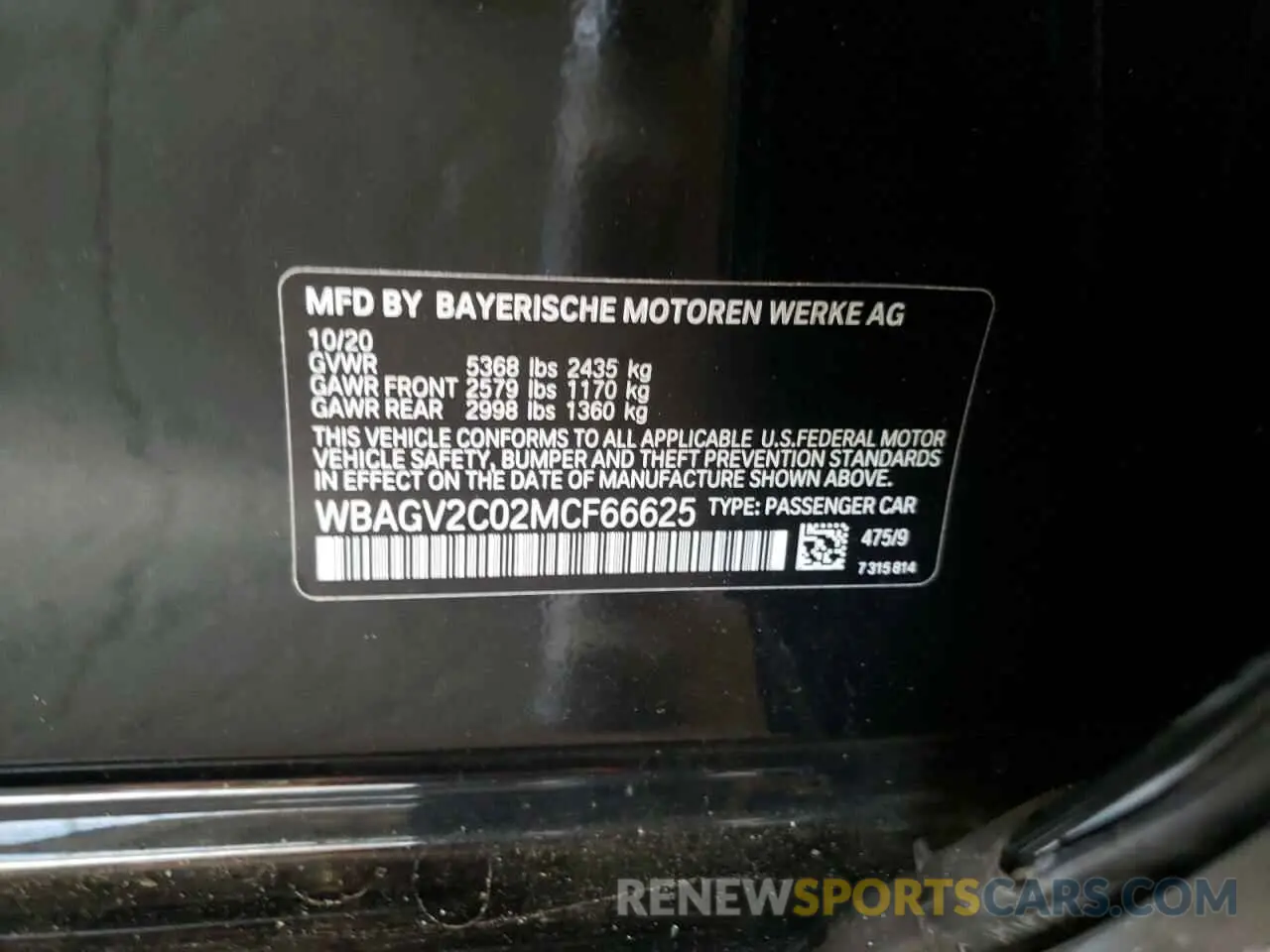 10 fotografías del automóvil dañado WBAGV2C02MCF66625 BMW 8 SERIES 2021