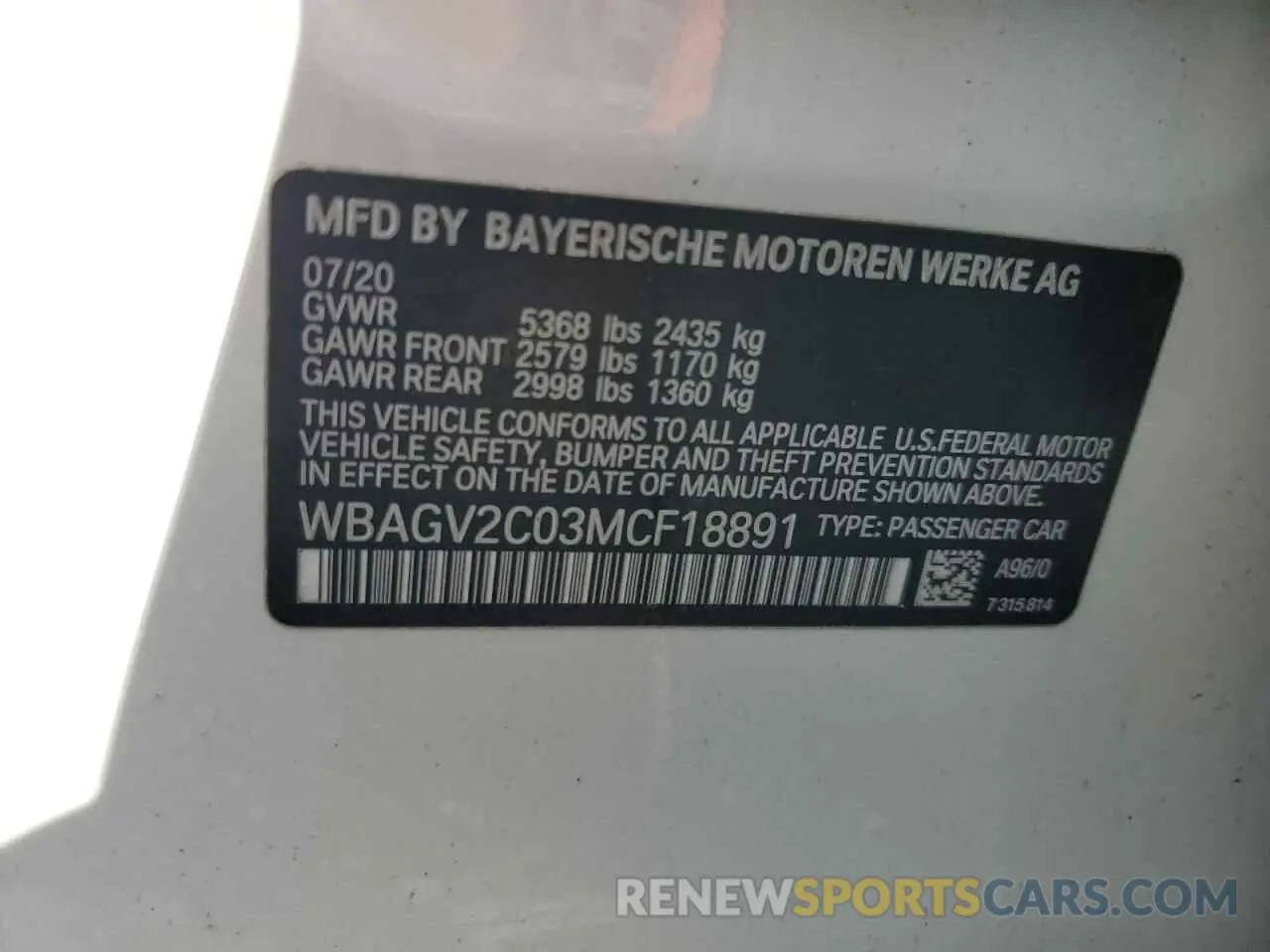 12 fotografías del automóvil dañado WBAGV2C03MCF18891 BMW 8 SERIES 2021
