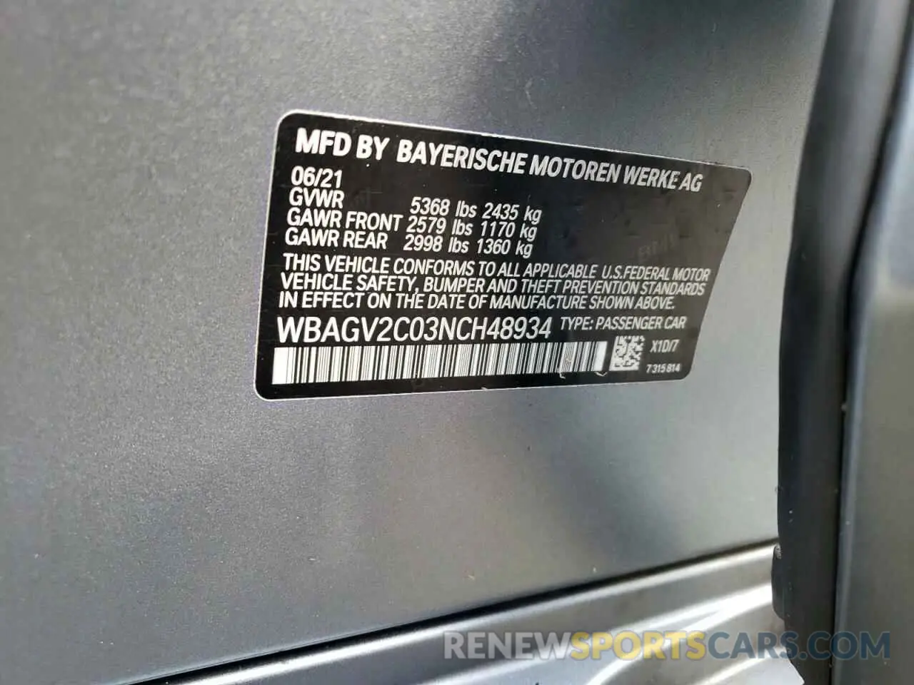 10 fotografías del automóvil dañado WBAGV2C03NCH48934 BMW 8 SERIES 2022