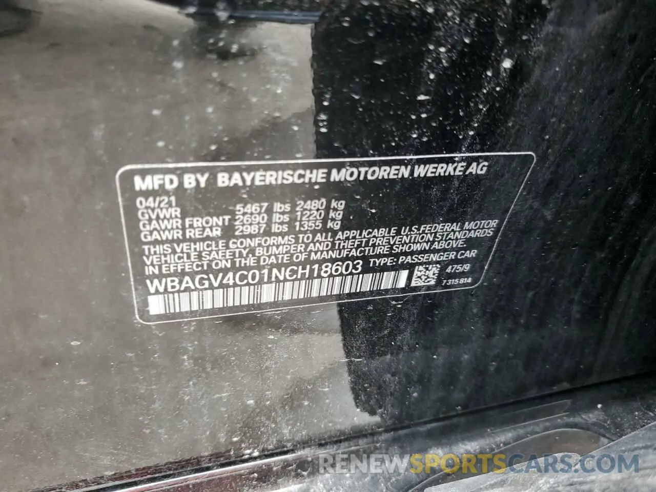 12 fotografías del automóvil dañado WBAGV4C01NCH18603 BMW 8 SERIES 2022