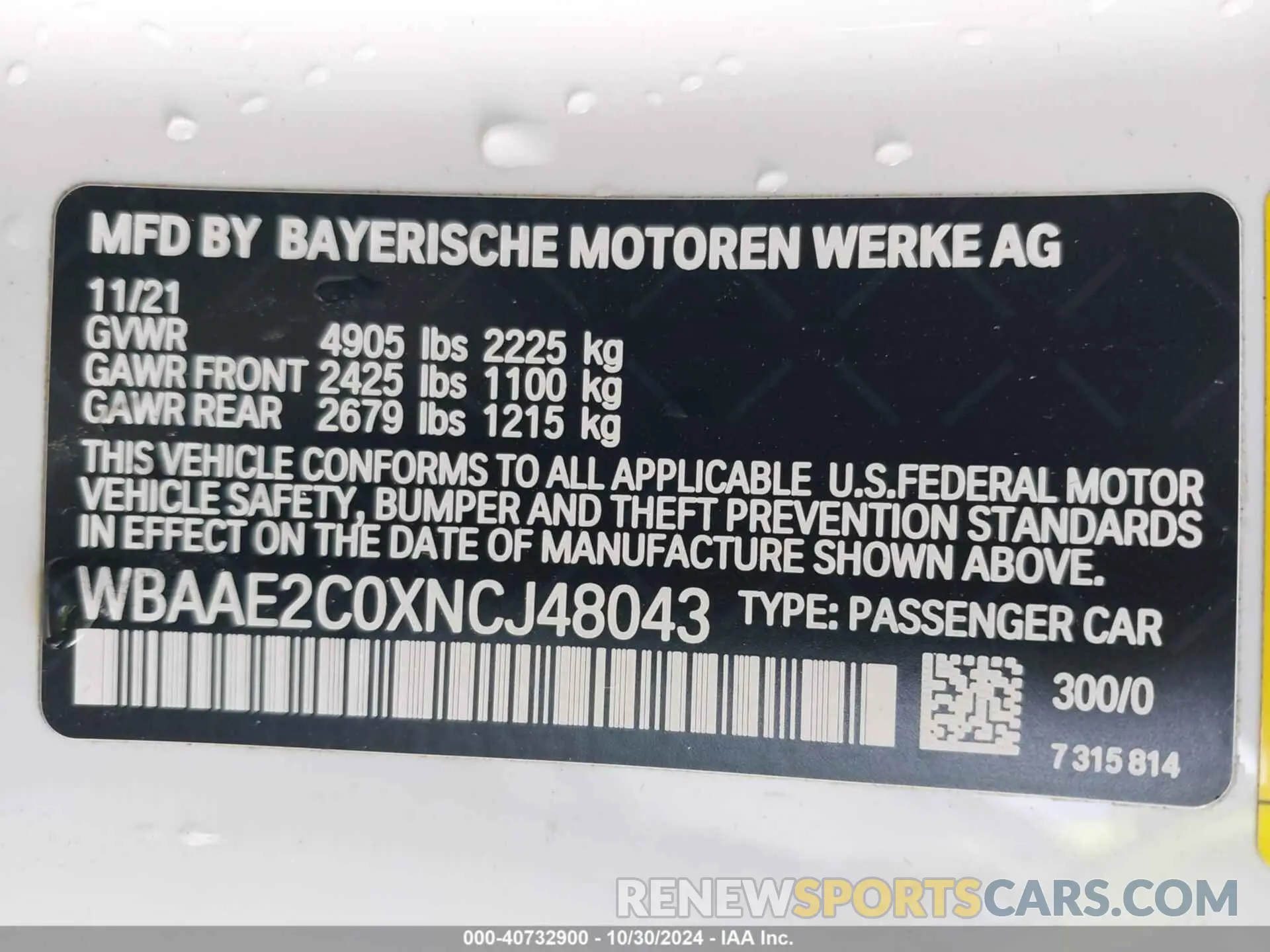 9 fotografías del automóvil dañado WBAAE2C0XNCJ48043 BMW 840 2022
