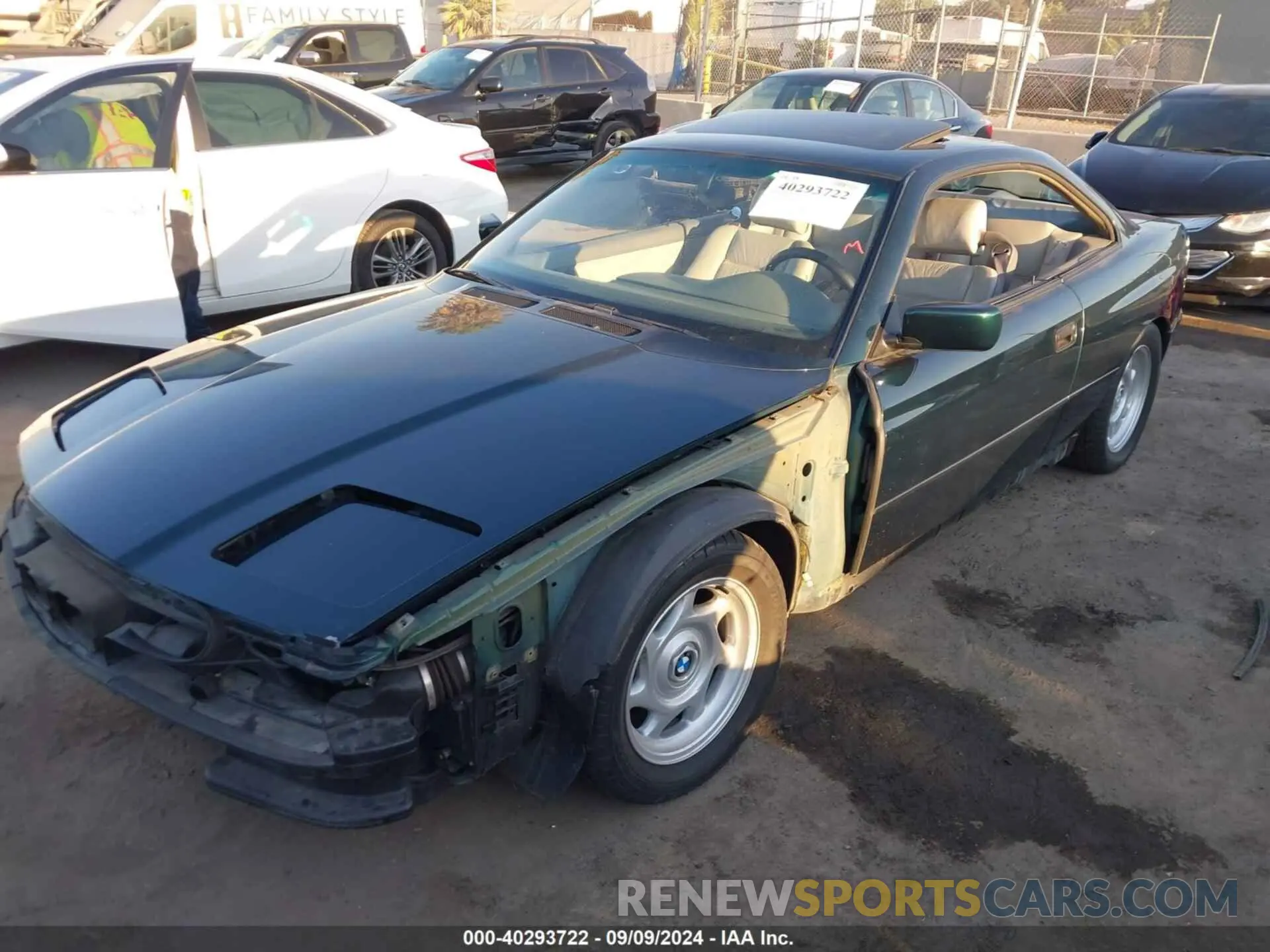 2 fotografías del automóvil dañado WBAEG4325SCD05033 BMW 850 1995