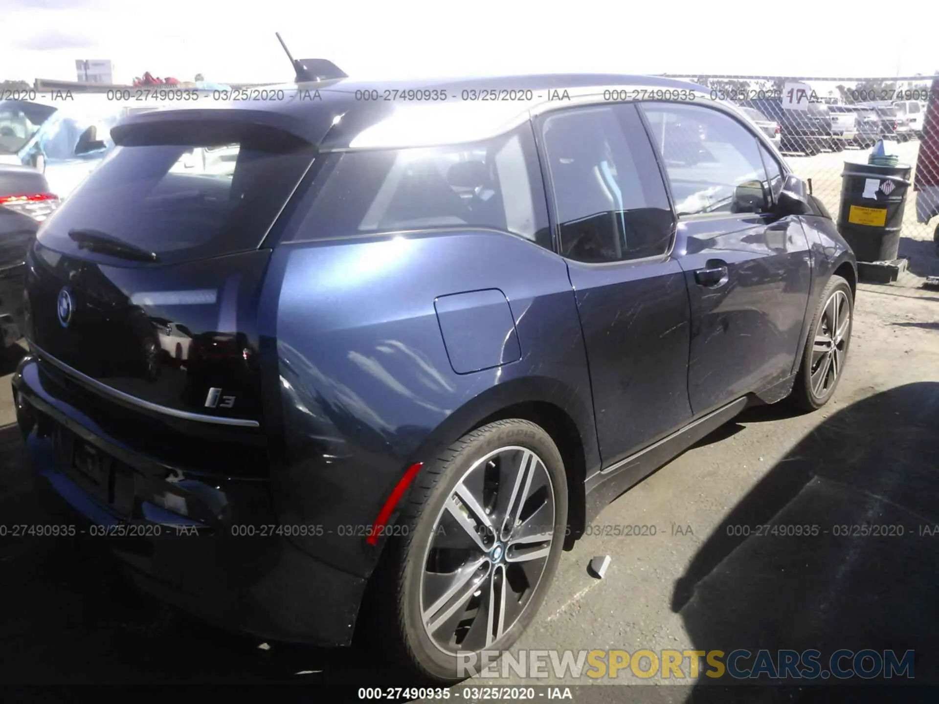 4 fotografías del automóvil dañado WBY8P4C56K7E51345 BMW I3 2019