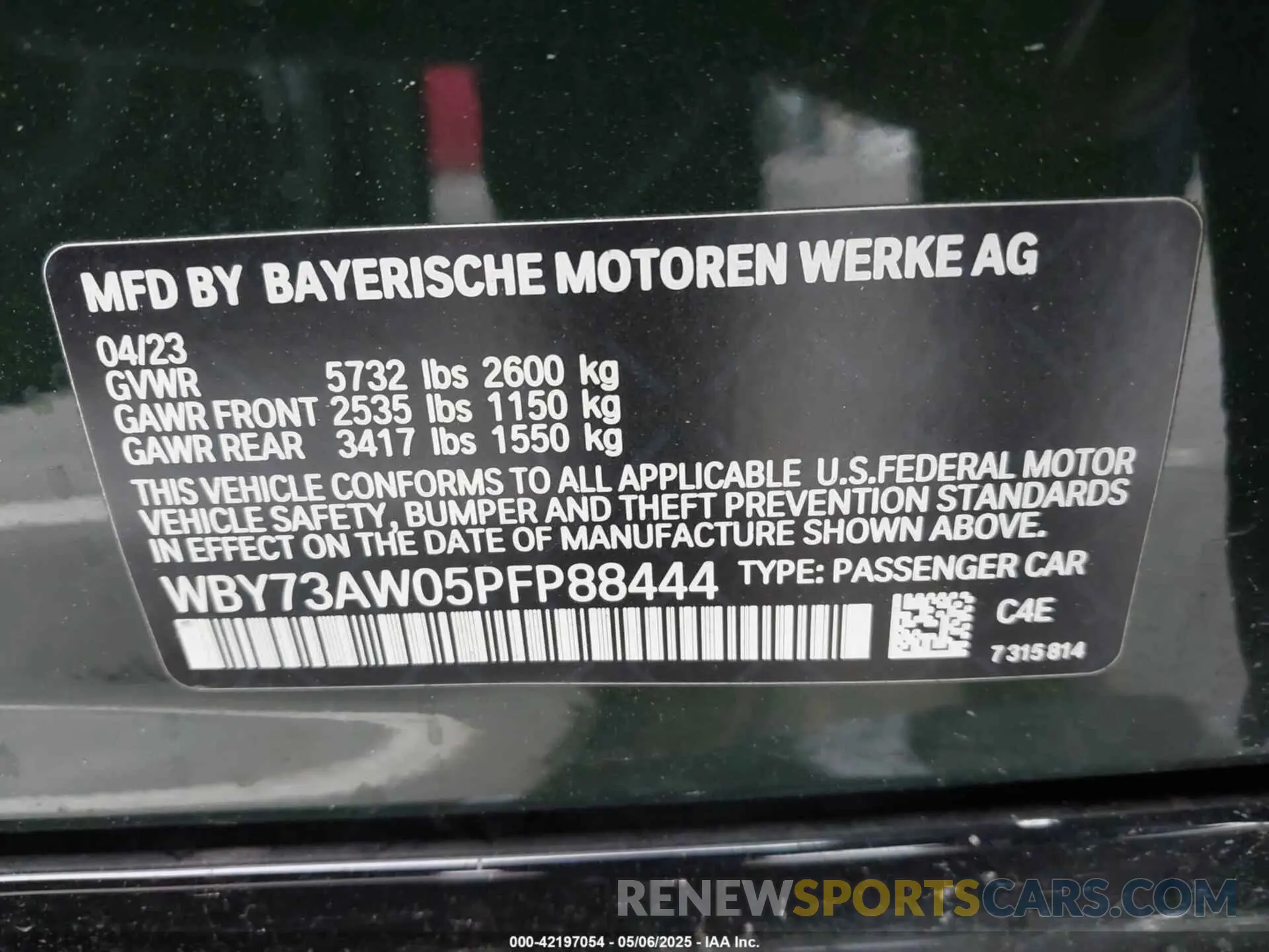 9 fotografías del automóvil dañado WBY73AW05PFP88444 BMW I4 2023