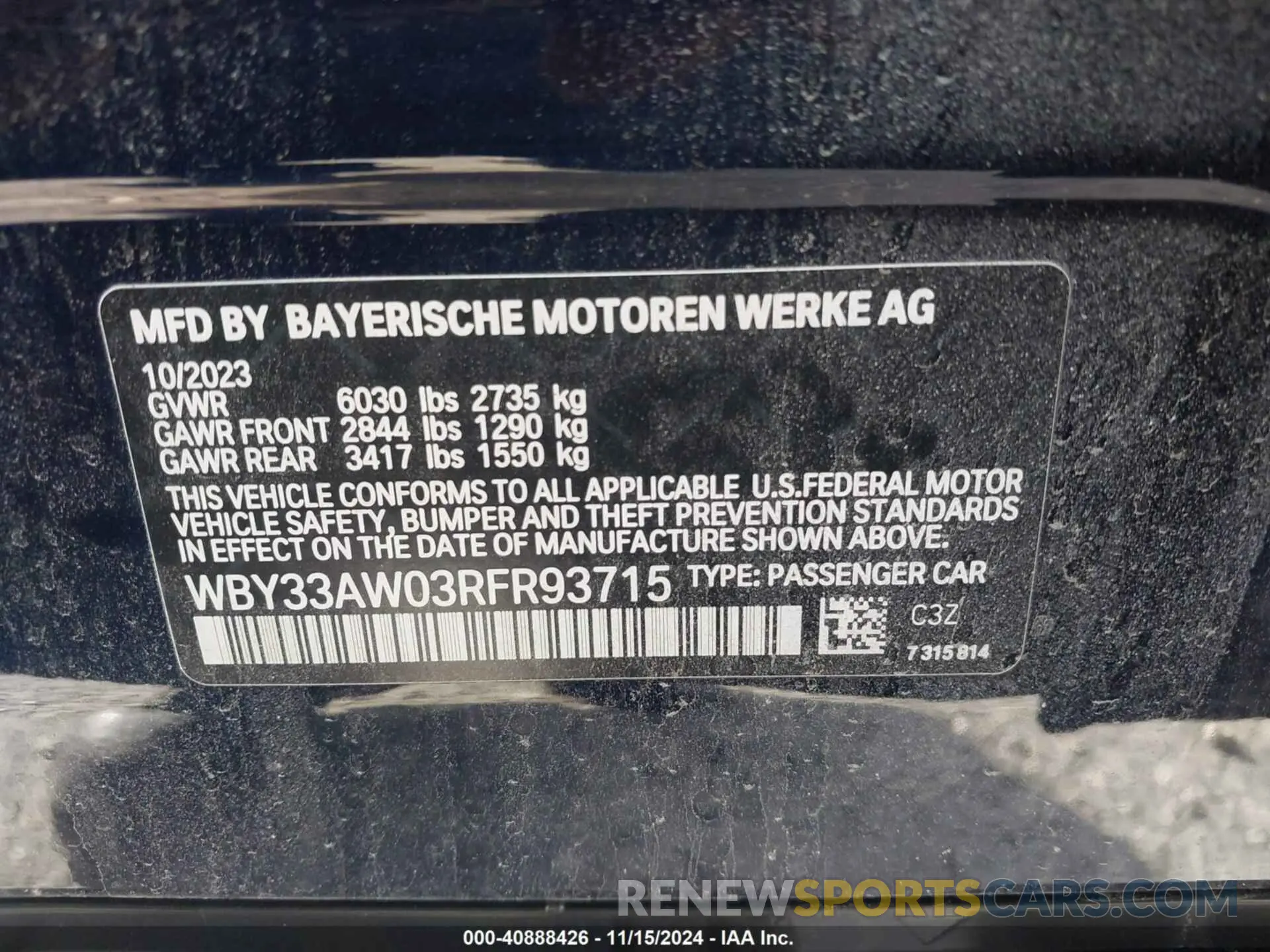 9 fotografías del automóvil dañado WBY33AW03RFR93715 BMW I4 2024