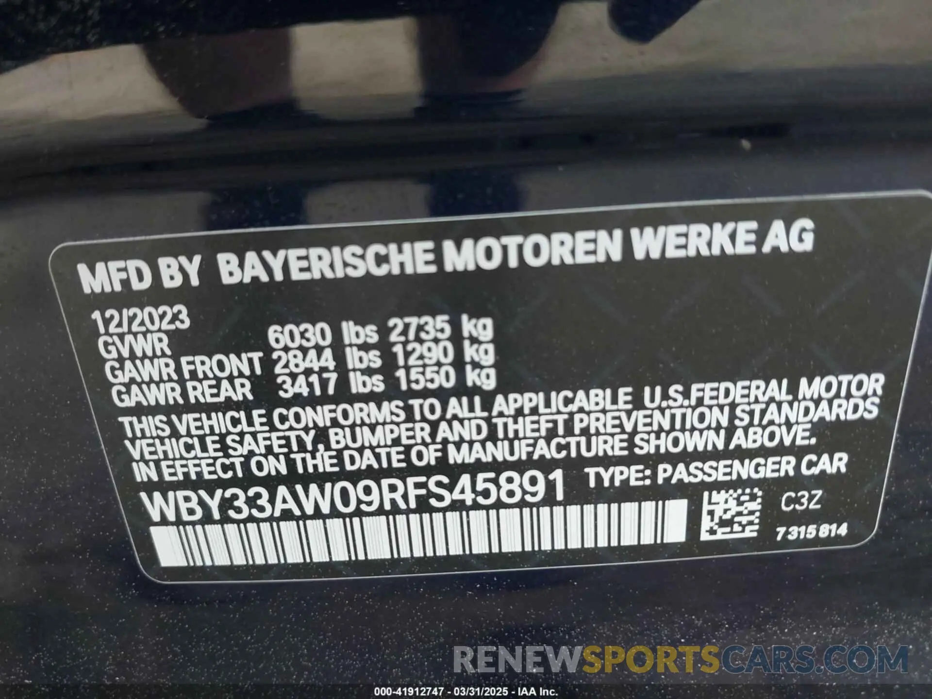 9 fotografías del automóvil dañado WBY33AW09RFS45891 BMW I4 2024