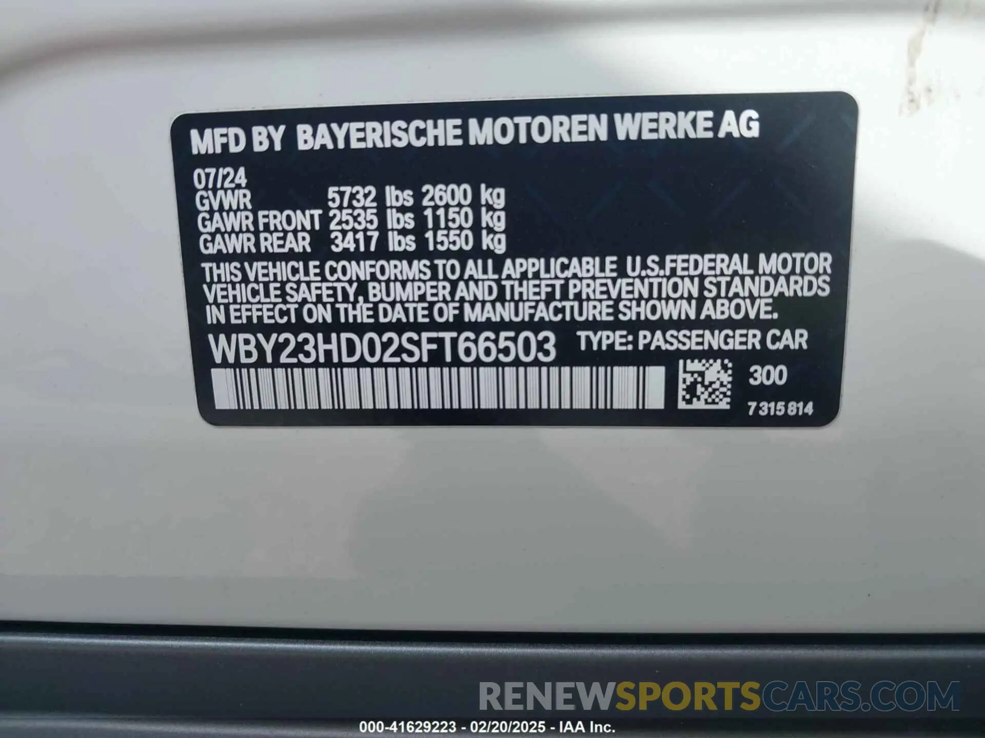 9 fotografías del automóvil dañado WBY23HD02SFT66503 BMW I4 2025