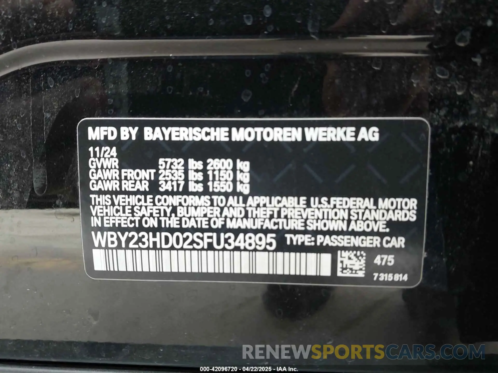 9 fotografías del automóvil dañado WBY23HD02SFU34895 BMW I4 2025