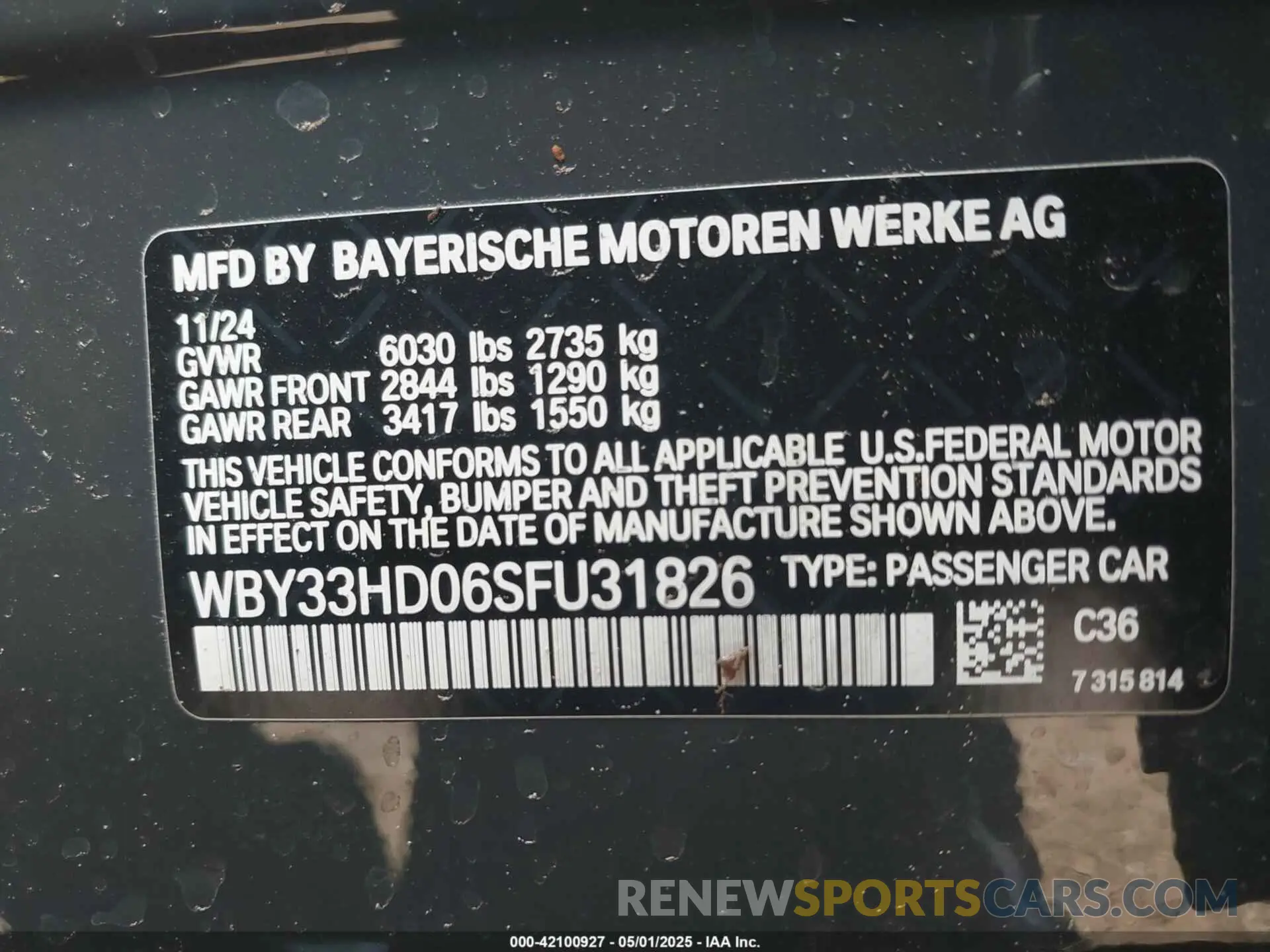 9 fotografías del automóvil dañado WBY33HD06SFU31826 BMW I4 2025