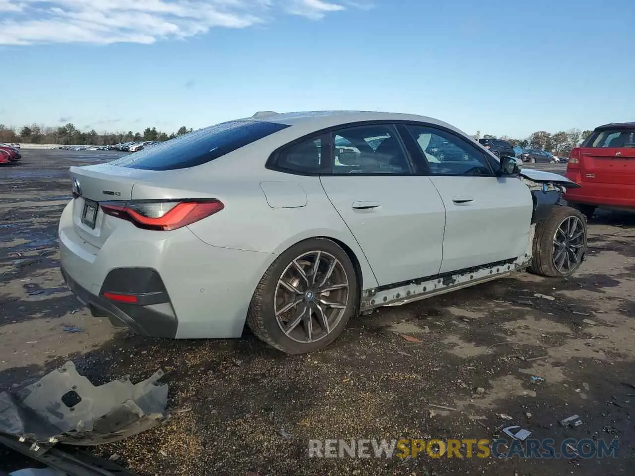 3 fotografías del automóvil dañado WBY73AW02NFM61268 BMW I4 EDRIVE 2022