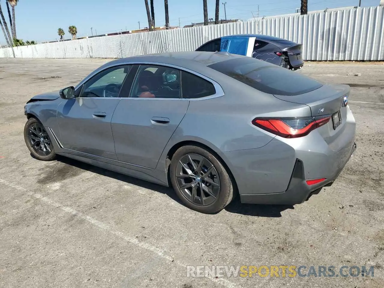 2 fotografías del automóvil dañado WBY43AW0XPFP52543 BMW I4 EDRIVE 2023