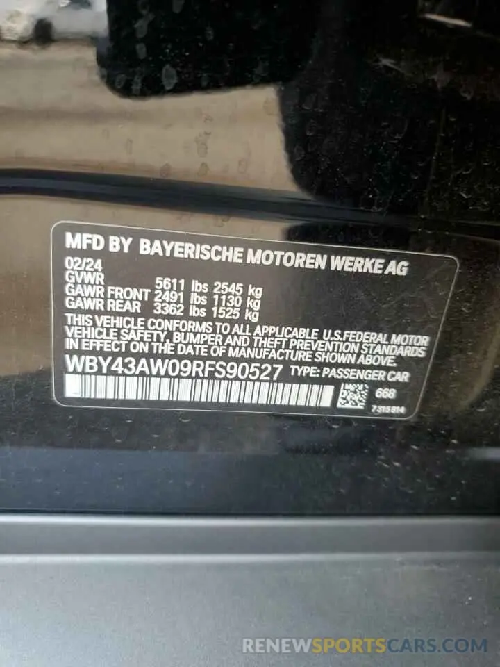 12 fotografías del automóvil dañado WBY43AW09RFS90527 BMW I4 EDRIVE 2024