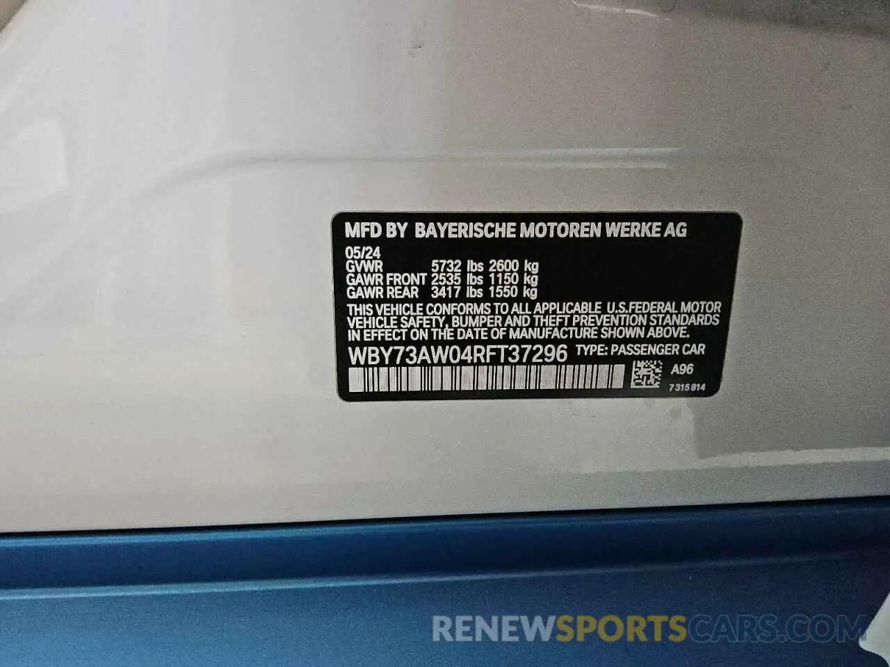 12 fotografías del automóvil dañado WBY73AW04RFT37296 BMW I4 EDRIVE 2024