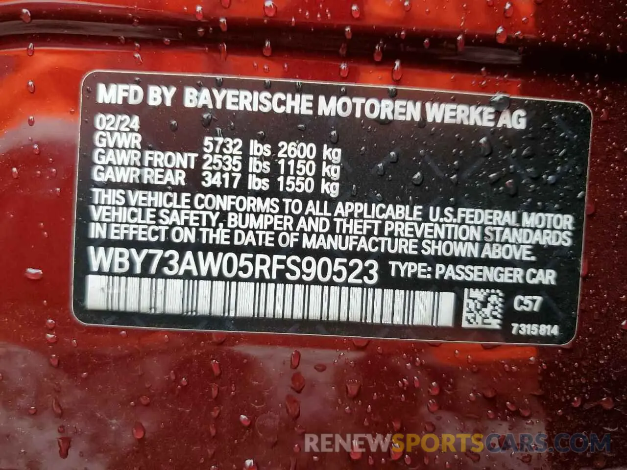 13 fotografías del automóvil dañado WBY73AW05RFS90523 BMW I4 EDRIVE 2024
